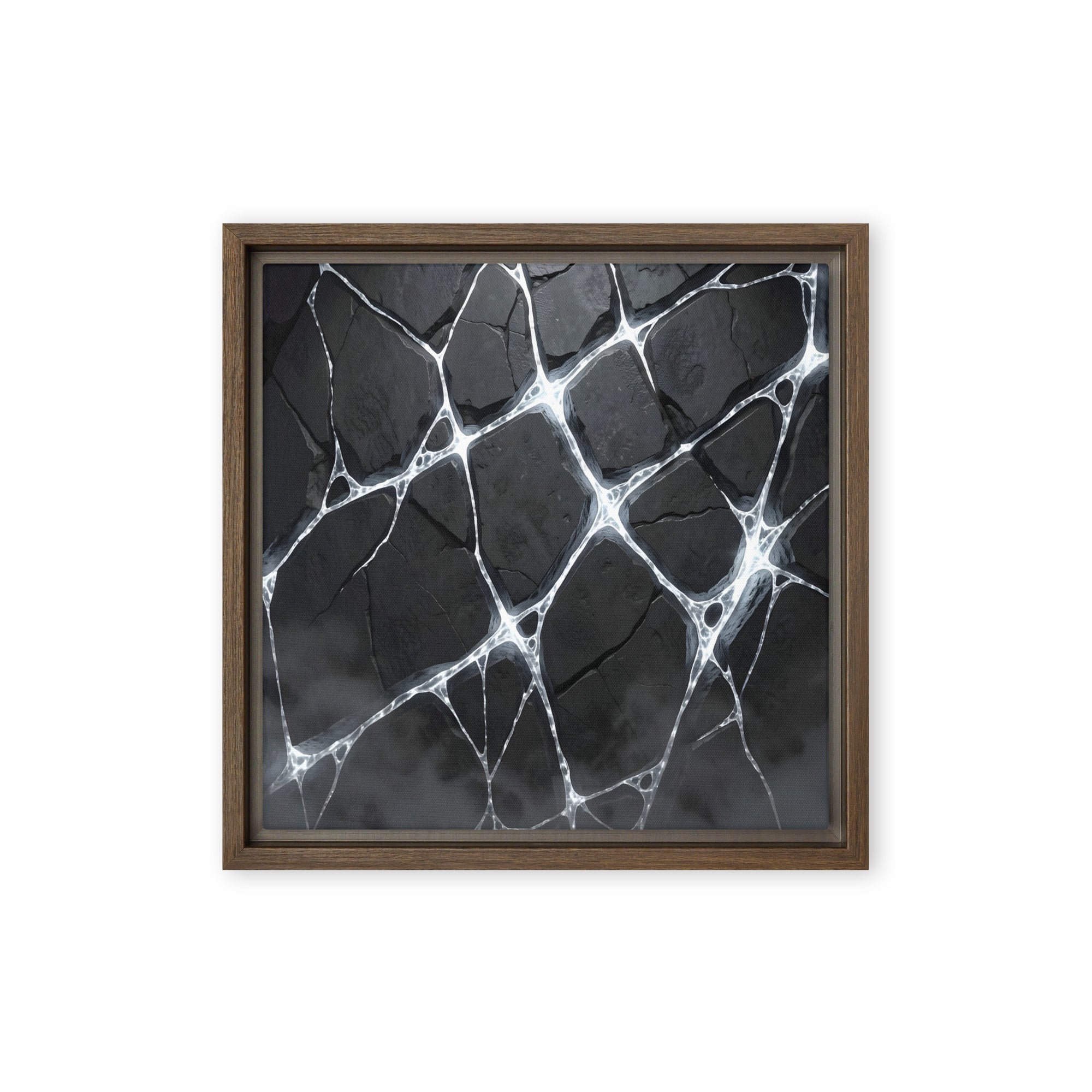 Pumice wall art product image as a framed canvas print in black frame, 24 x 32 inch large size