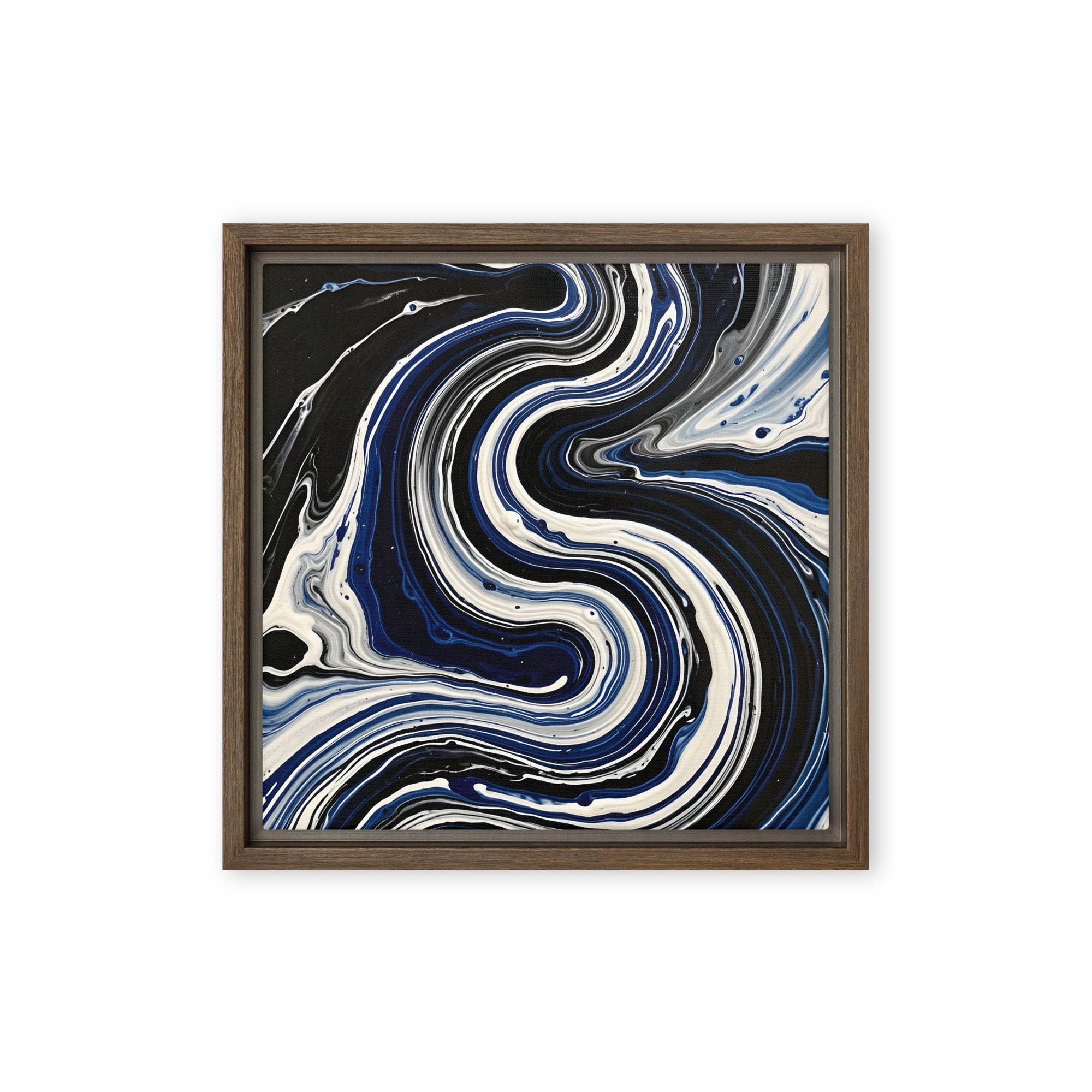 Midnight Surge wall art product image as a framed canvas print in black frame, 24 x 32 inch large size