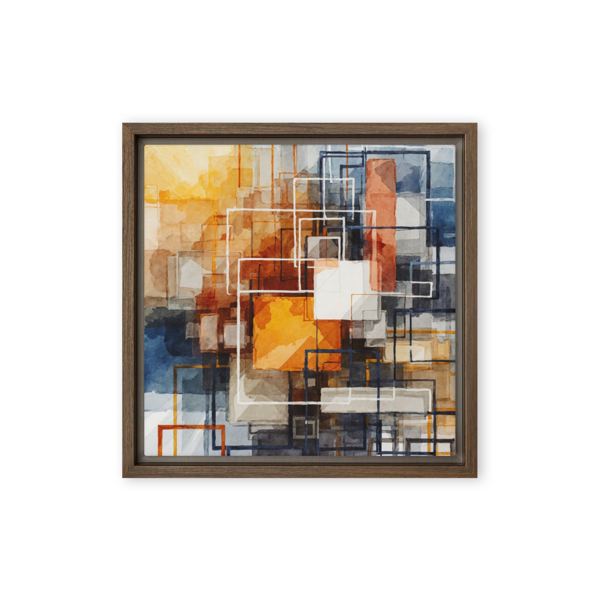 Plinth wall art product image as a framed canvas print in black frame, 24 x 32 inch large size