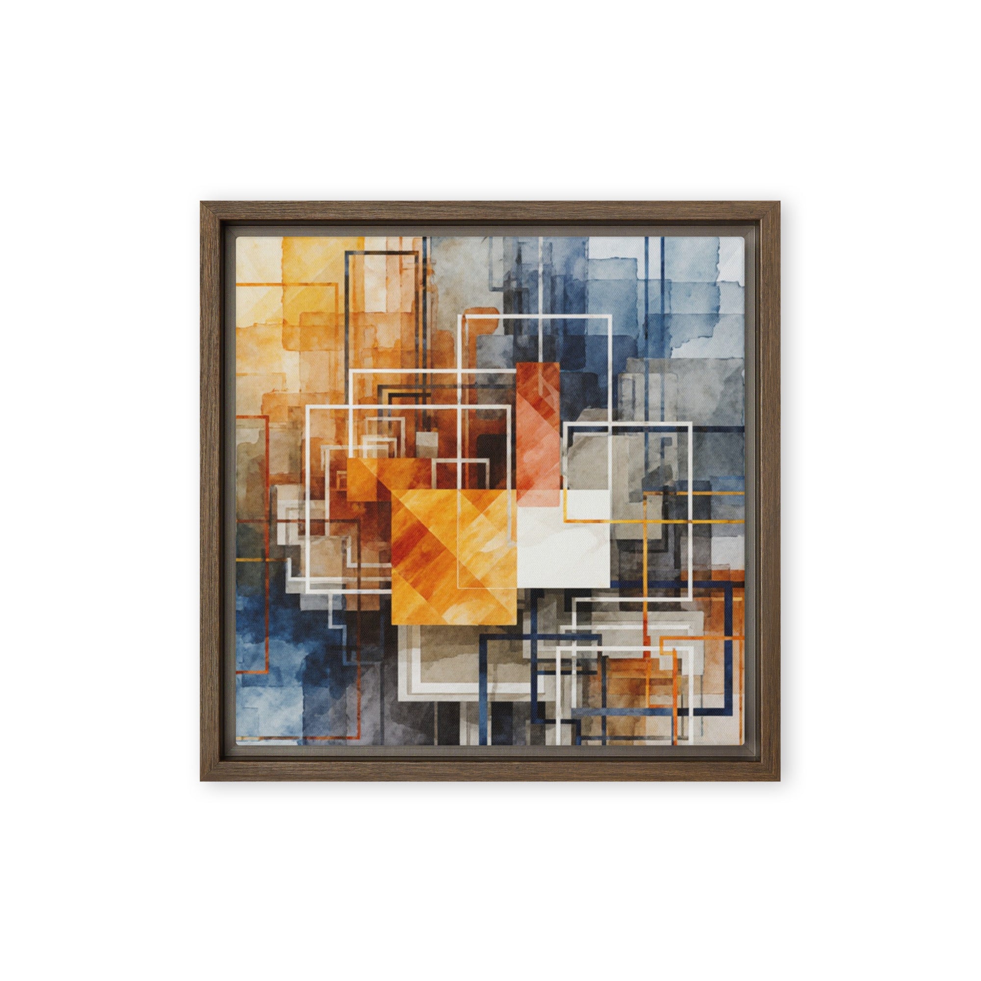 Reticle framed canvas print shown in front view in black frame, 20 x 30 inch large size
