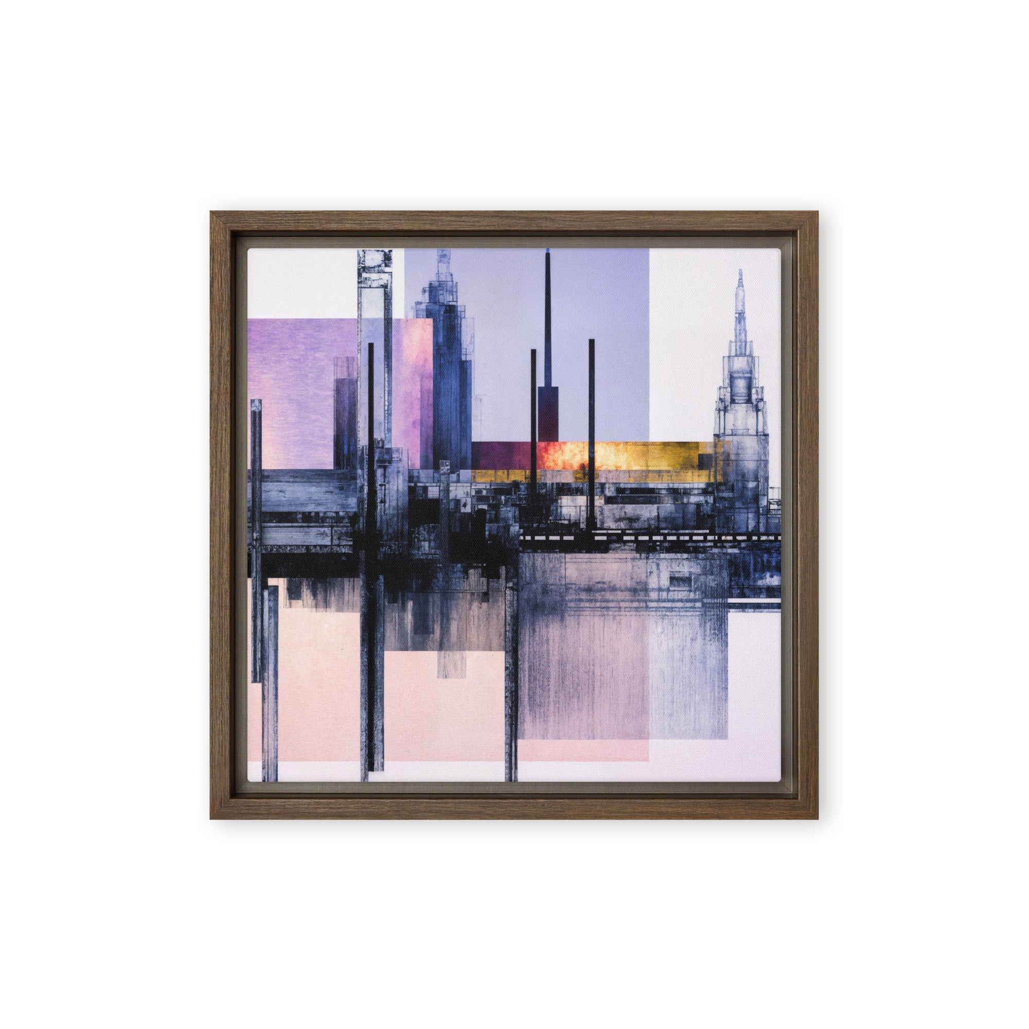 Escapes framed canvas print shown in front view in black frame, 20 x 30 inch large size
