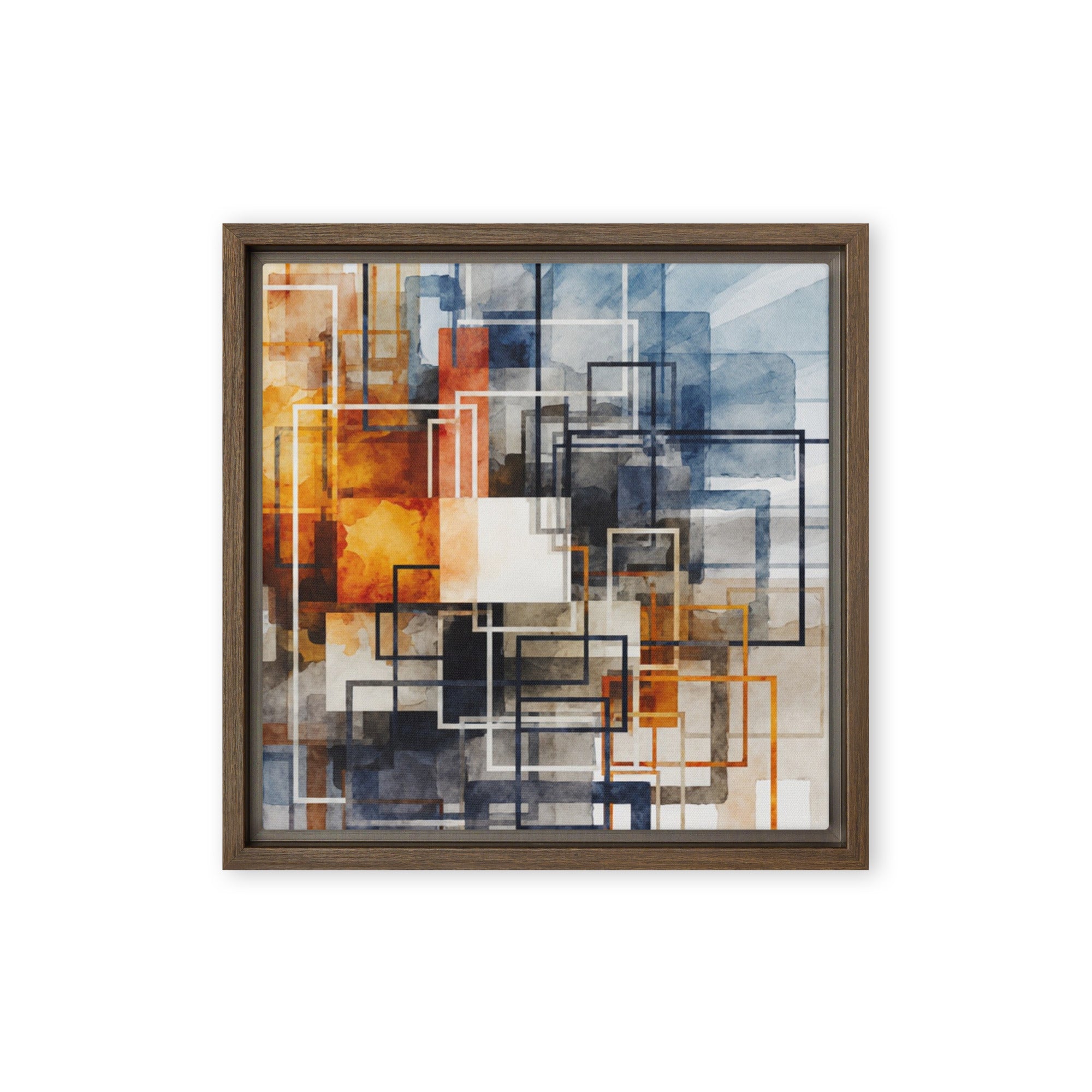Tessera framed canvas print shown in front view in black frame, 20 x 30 inch large size