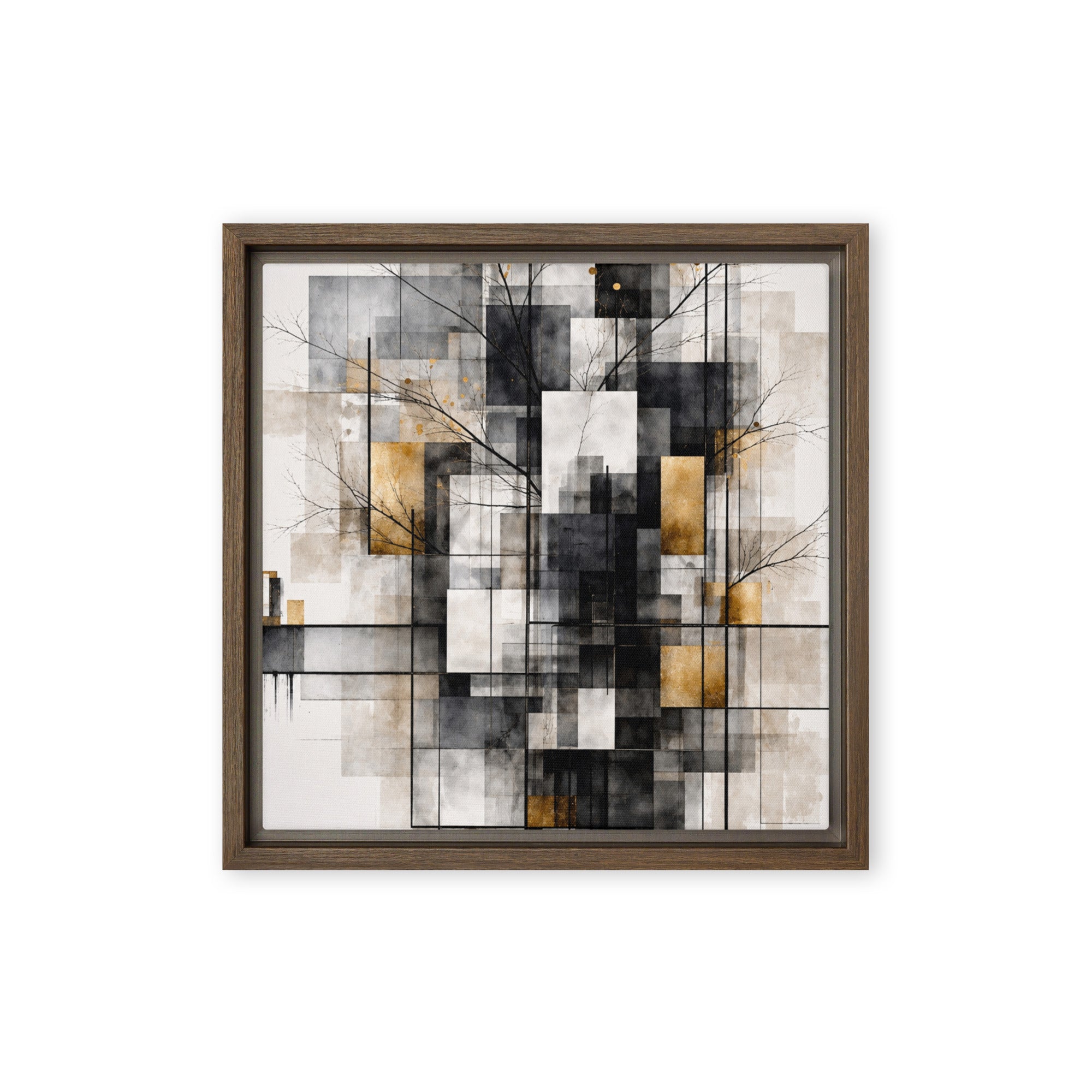 Avect framed canvas print shown in front view in black frame, 20 x 30 inch large size