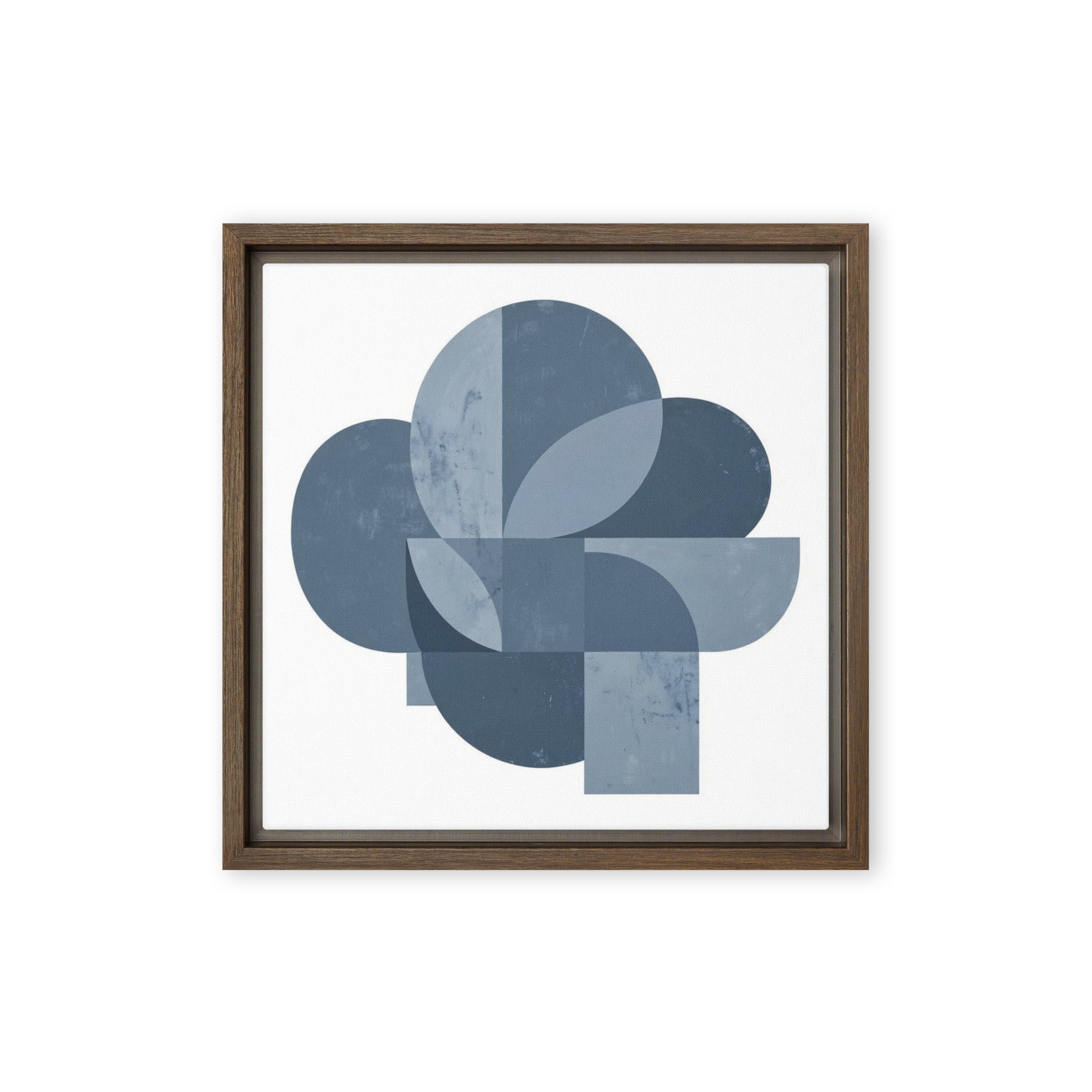 Slate I wall art product image as a framed canvas print in brown frame
