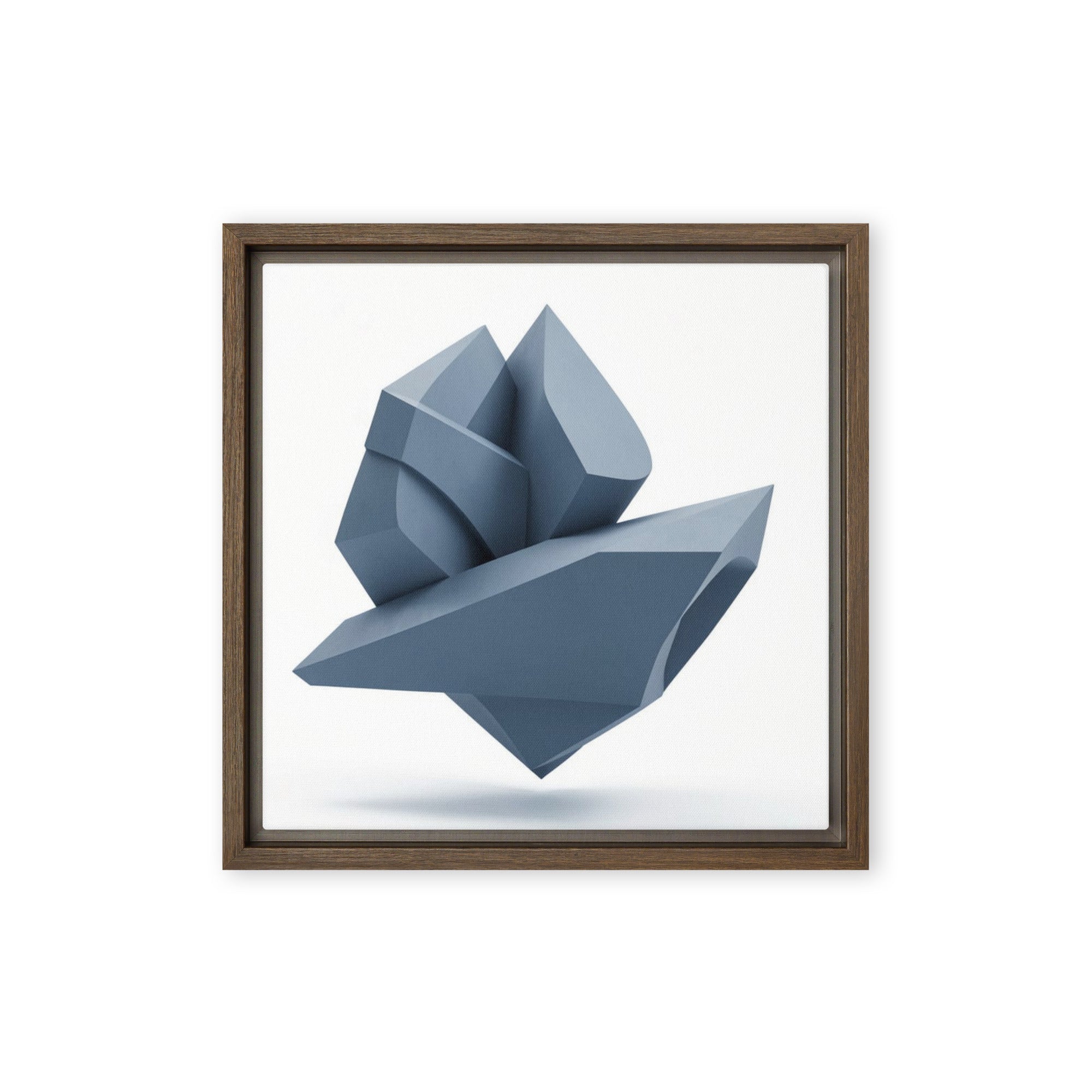 Slate II wall art product image as a framed canvas print in brown frame