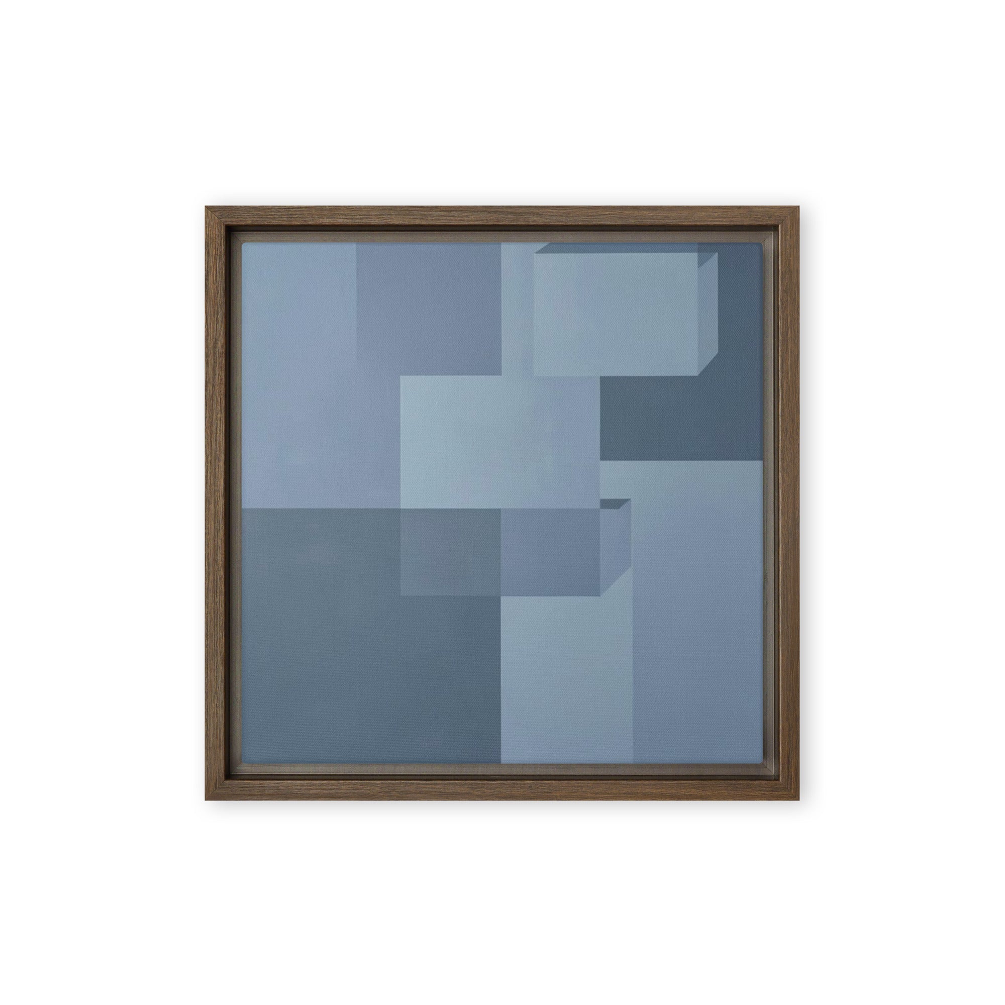 Slate III wall art product image as a framed canvas print in brown frame