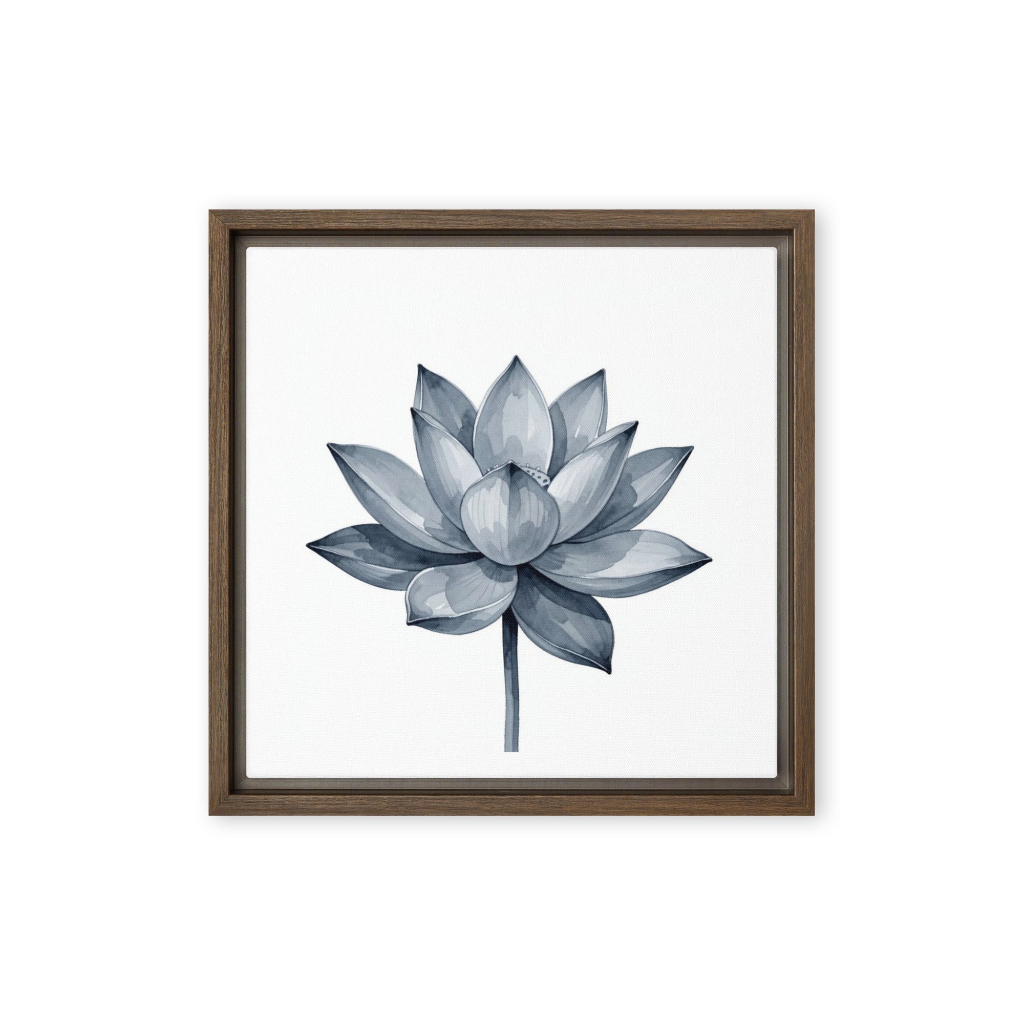 Slate IV wall art product image as a framed canvas print in brown frame