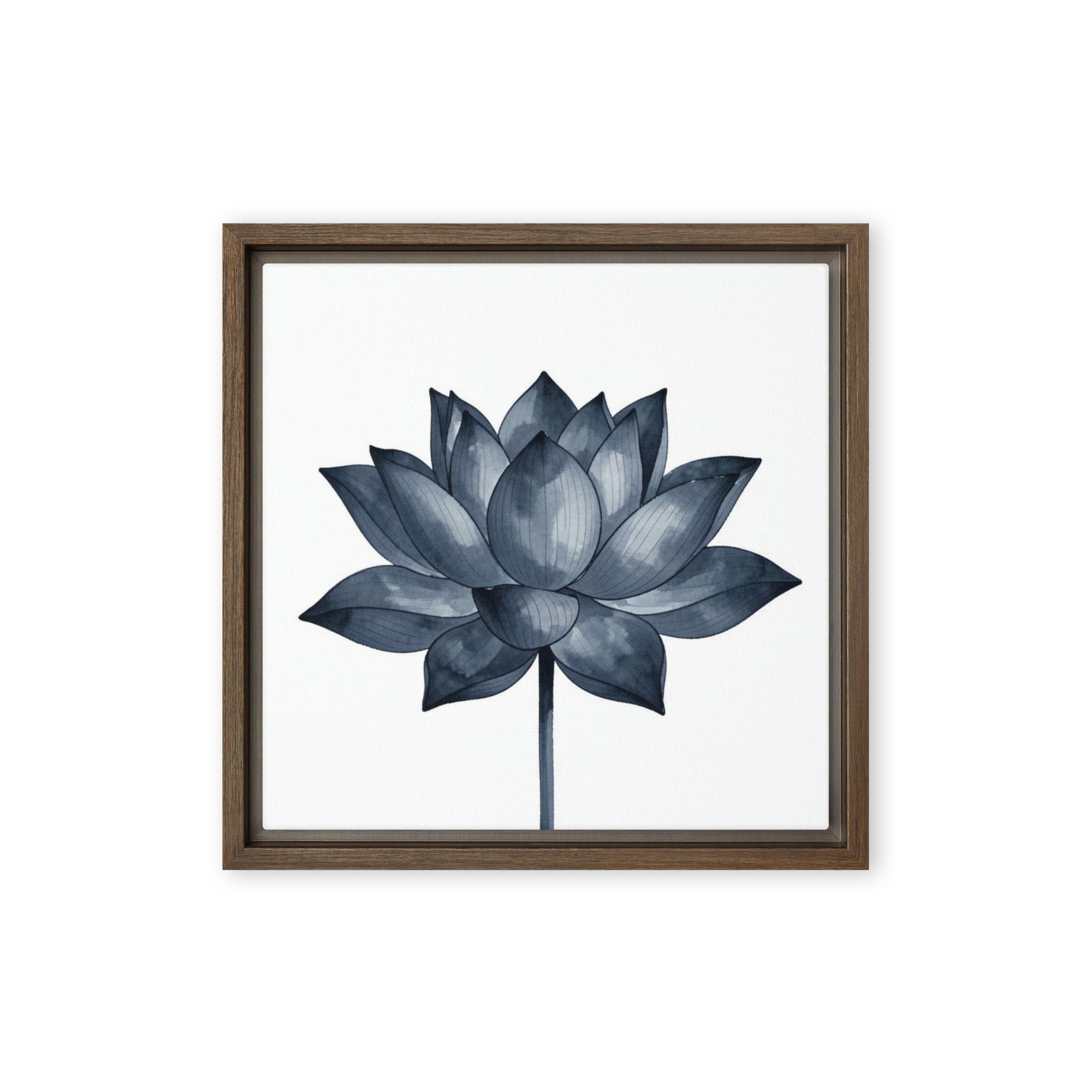 Slate V wall art product image as a framed canvas print in brown frame