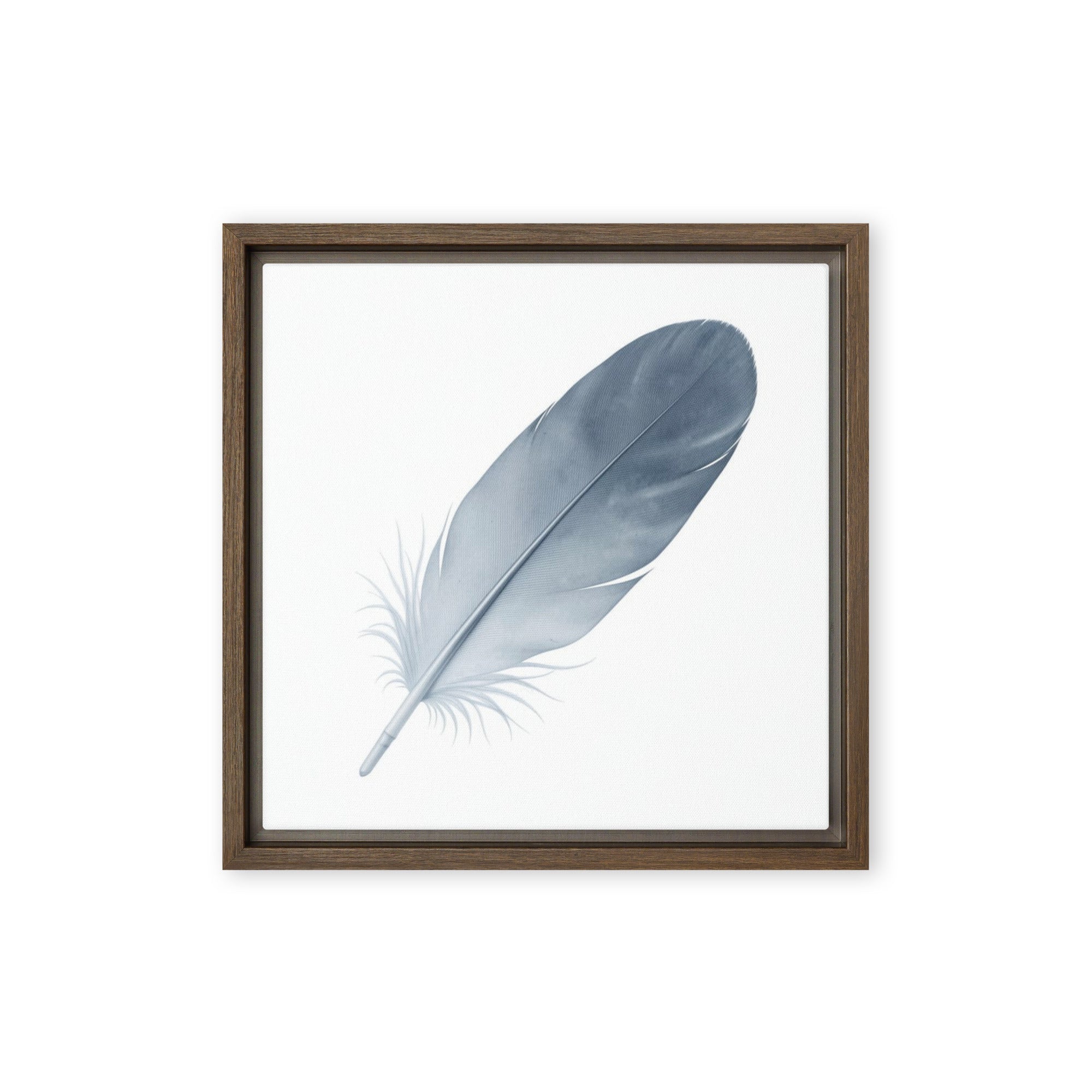 Slate VI wall art product image as a framed canvas print in brown frame