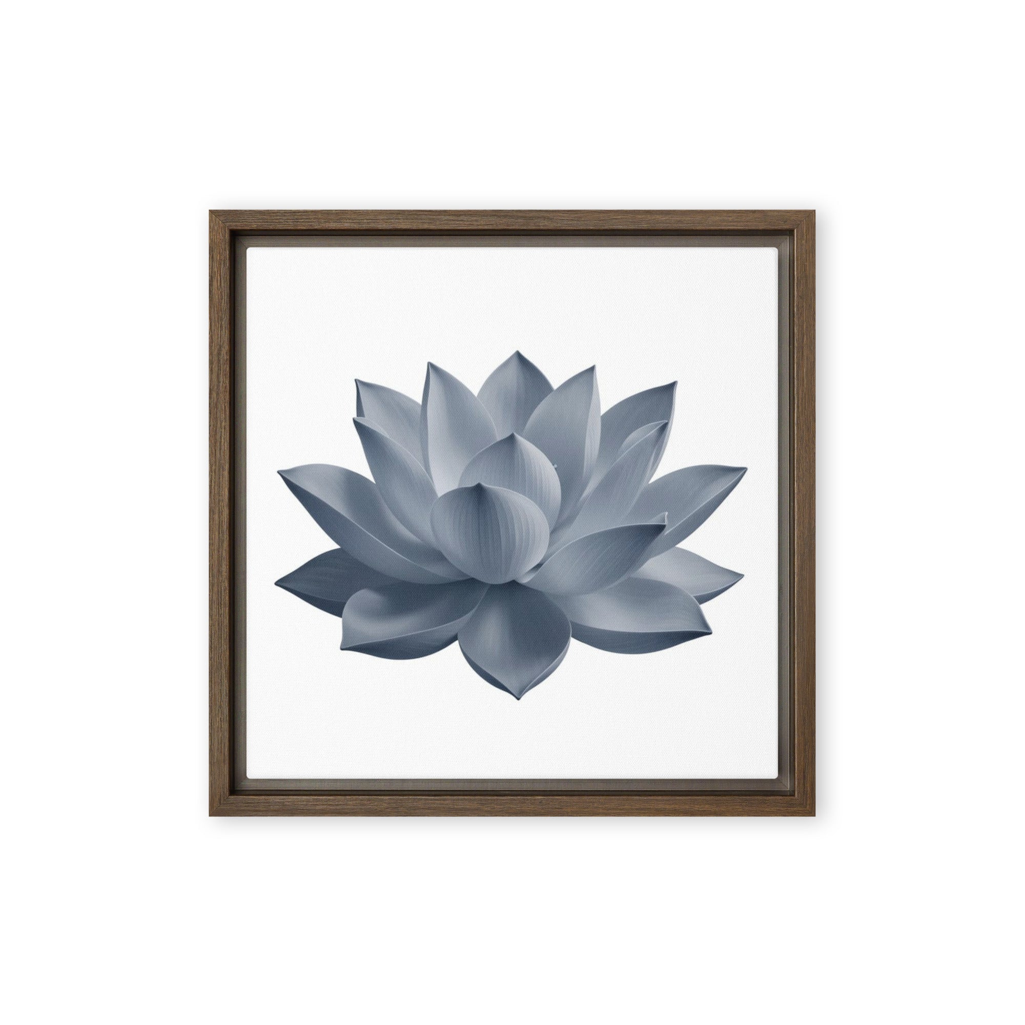 Slate IX wall art product image as a framed canvas print in brown frame
