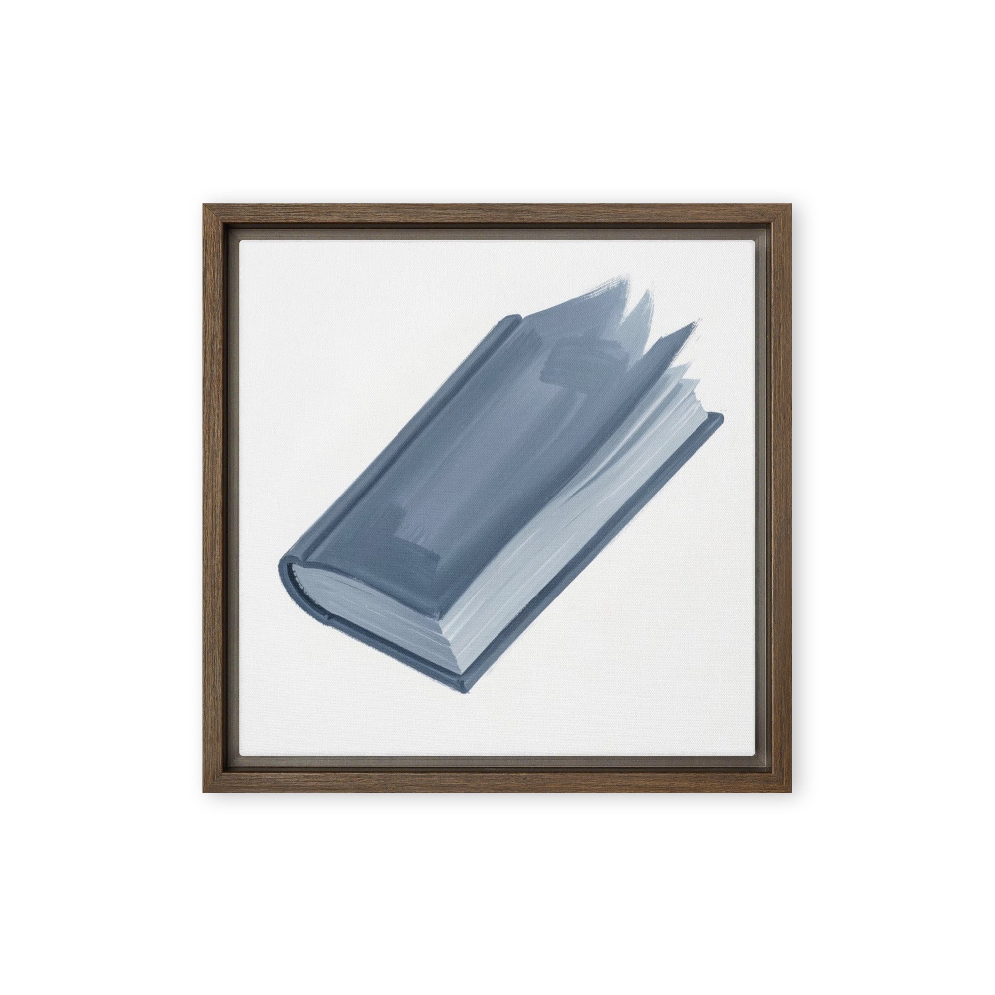 Slate XII wall art product image as a framed canvas print in brown frame
