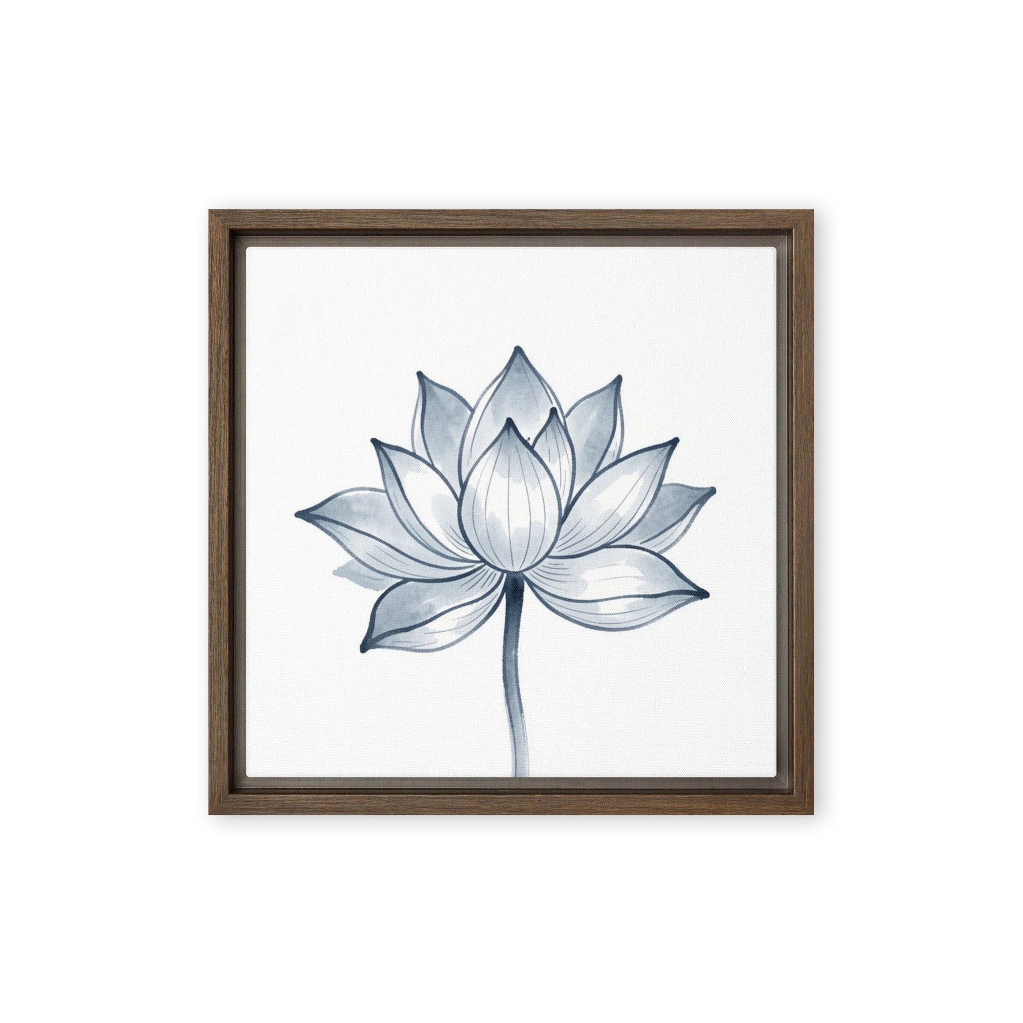 Slate XIX wall art product image as a framed canvas print in brown frame