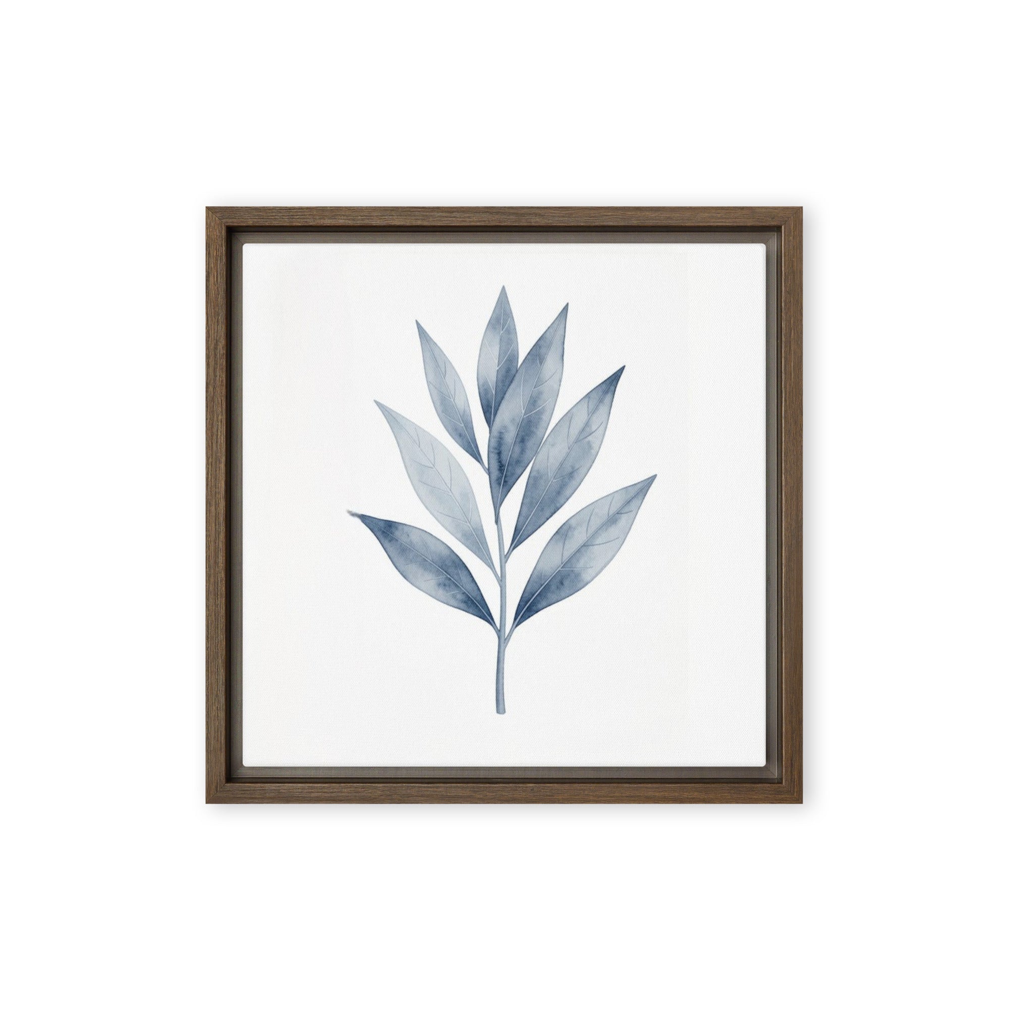 Slate XX wall art product image as a framed canvas print in brown frame