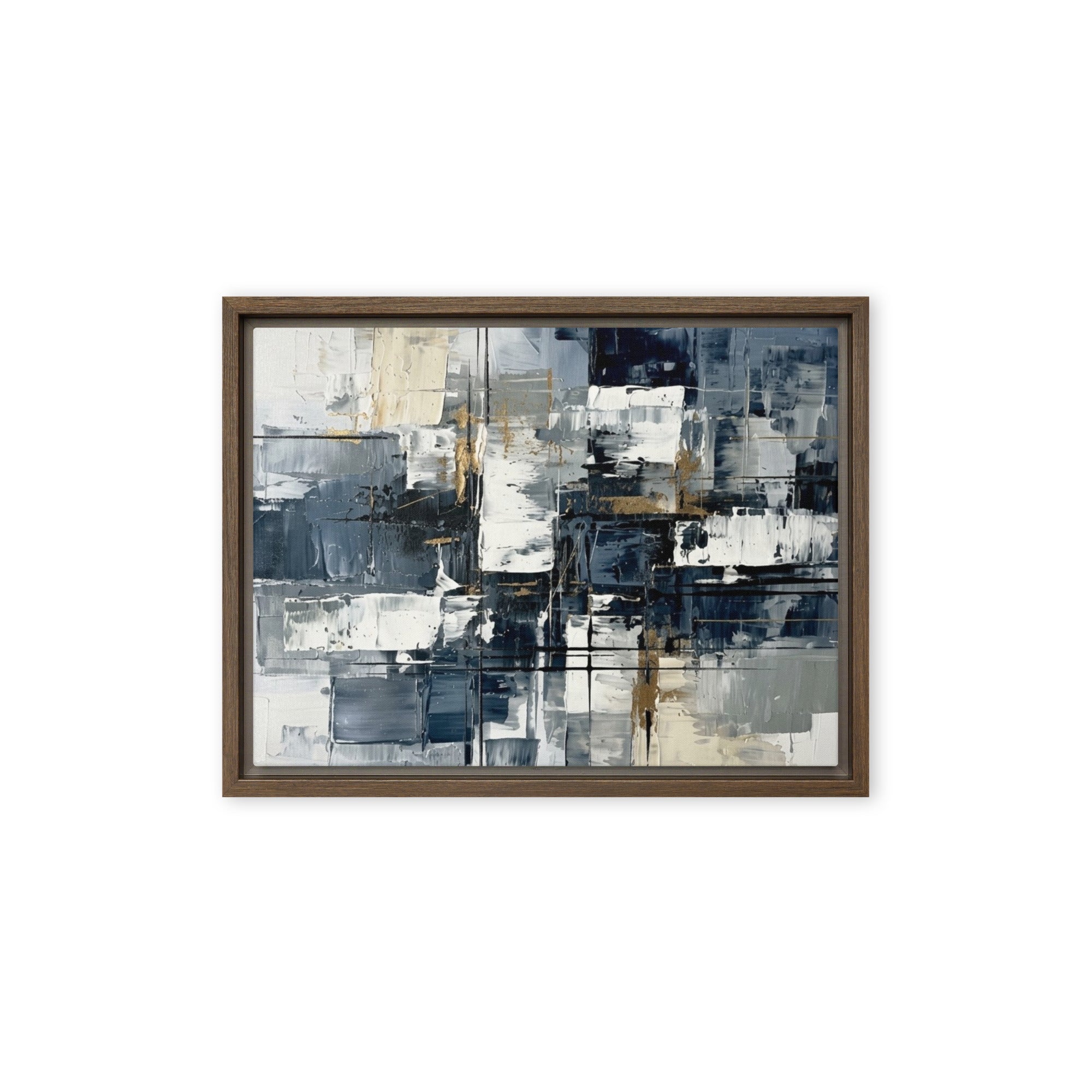 Calamity wall art product image as a framed canvas urban in black frame, 12 x 18 inch universal size