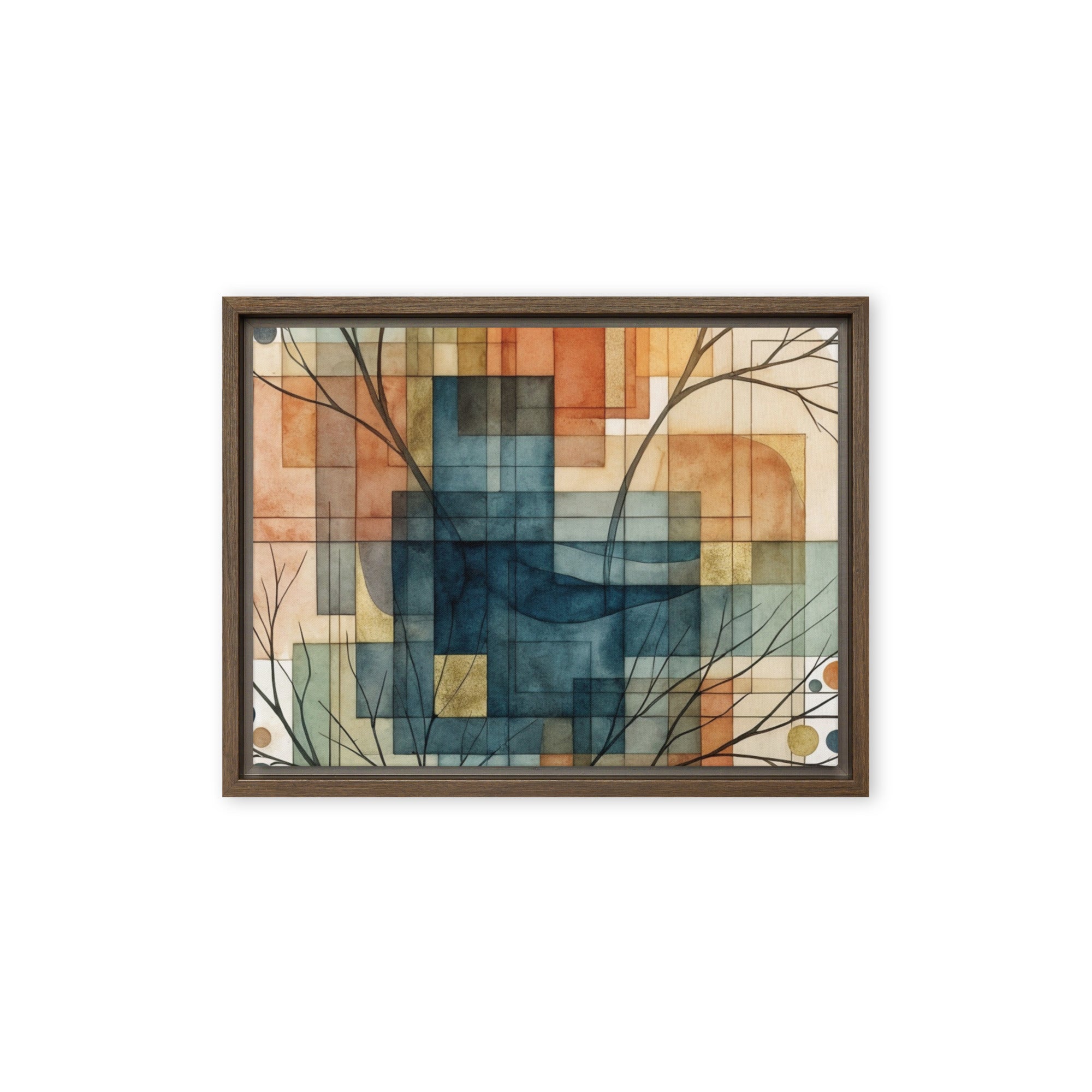 Always framed canvas urban product mockup in black frame, 16 x 20 inch universal size
