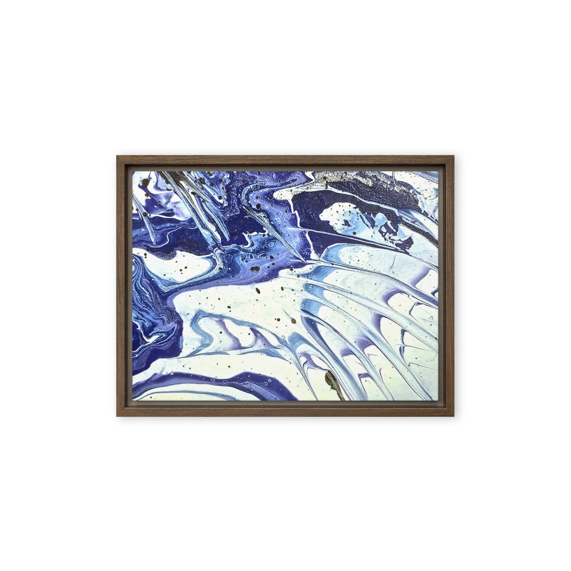 Cobalt framed canvas print wall display image in brown frame, 8 x 10 inch universal size