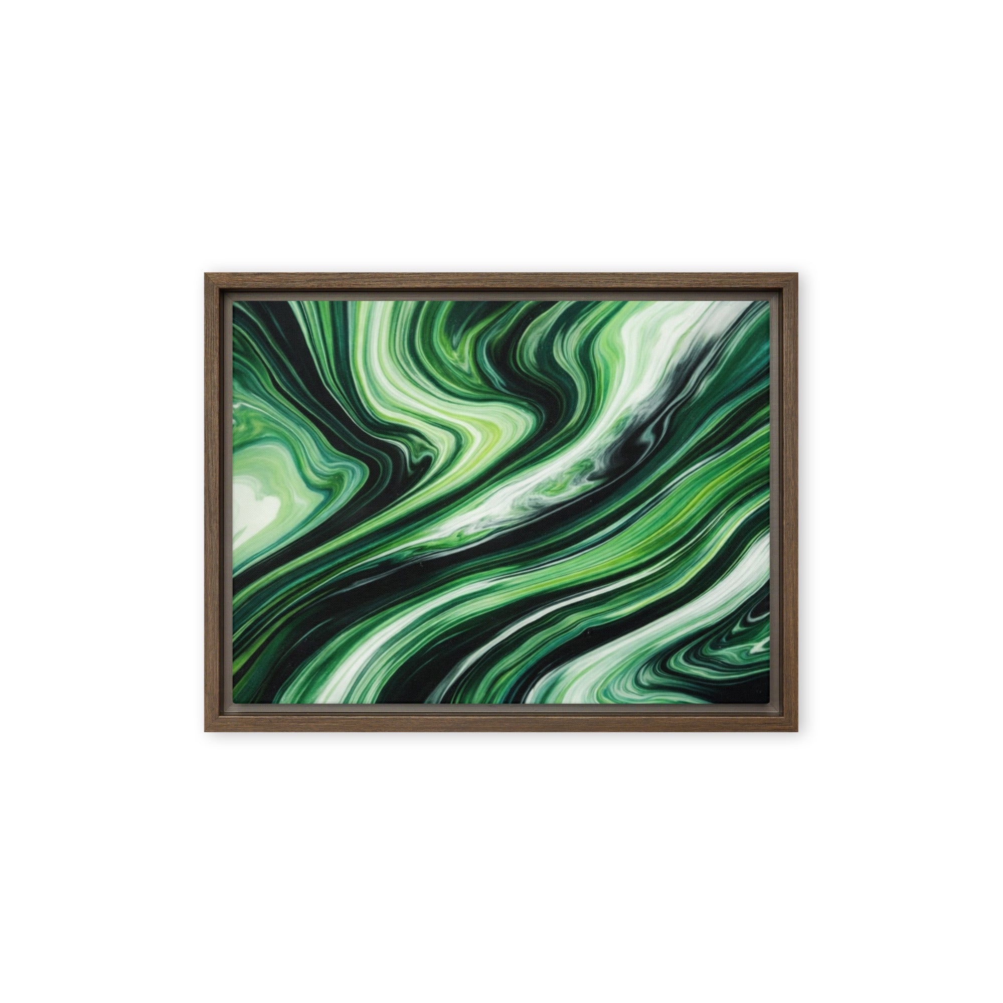 Verdant wall art product image as a framed canvas print in black frame, 12 x 18 inch universal size