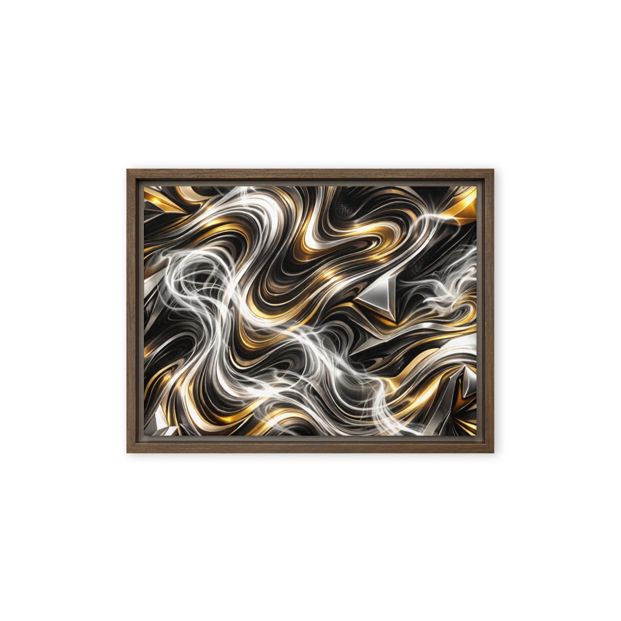 Ouro framed canvas print front-facing product image in black frame, 16 x 16 inch universal size