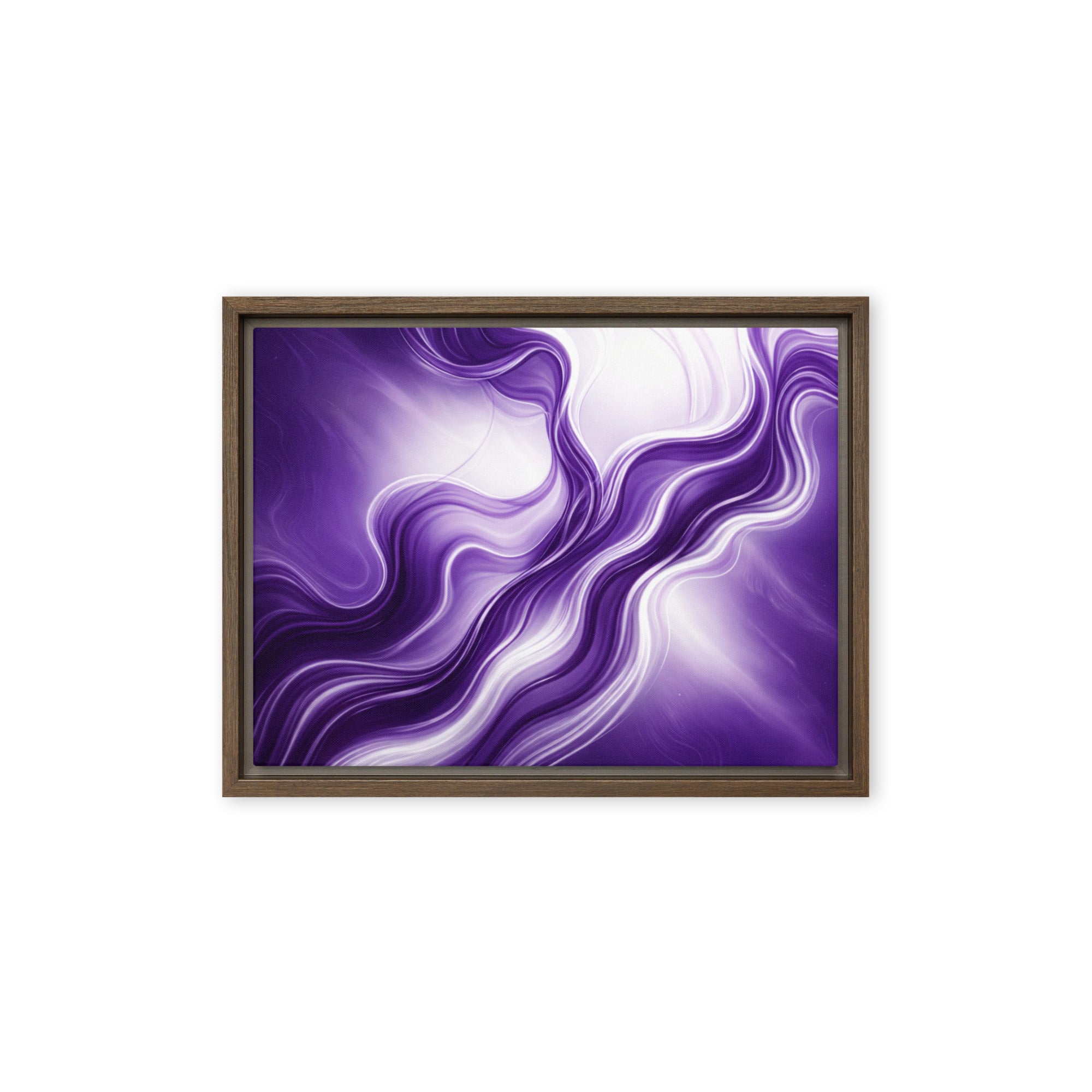 Silk framed canvas print product view in brown frame, 11 x 14 inch universal size