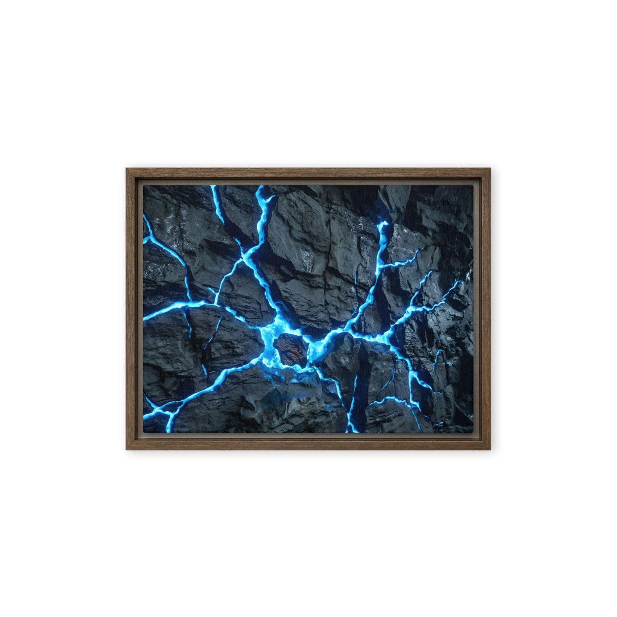 Vesicle framed canvas print product view in brown frame, 11 x 14 inch universal size