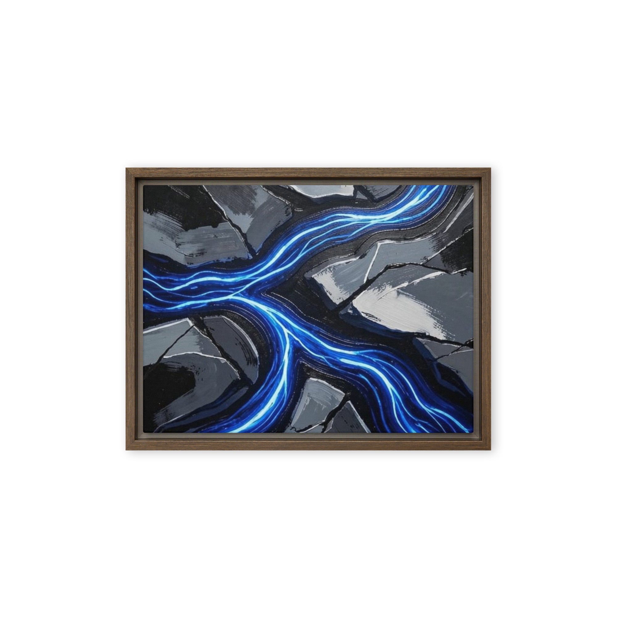 Viscous framed canvas print product view in brown frame, 11 x 14 inch universal size
