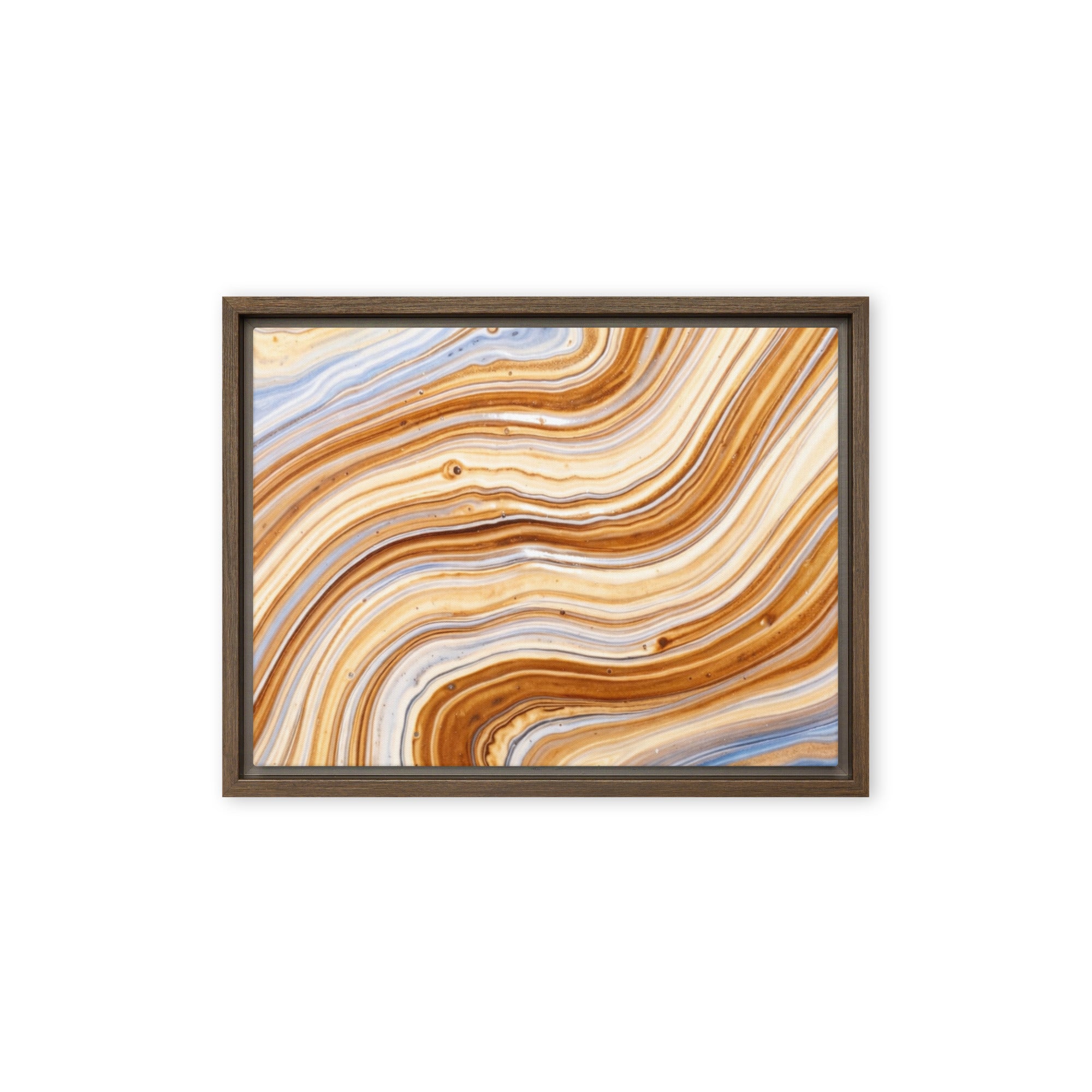 Dune framed canvas print product mockup in brown frame, 9 x 12 inch universal size