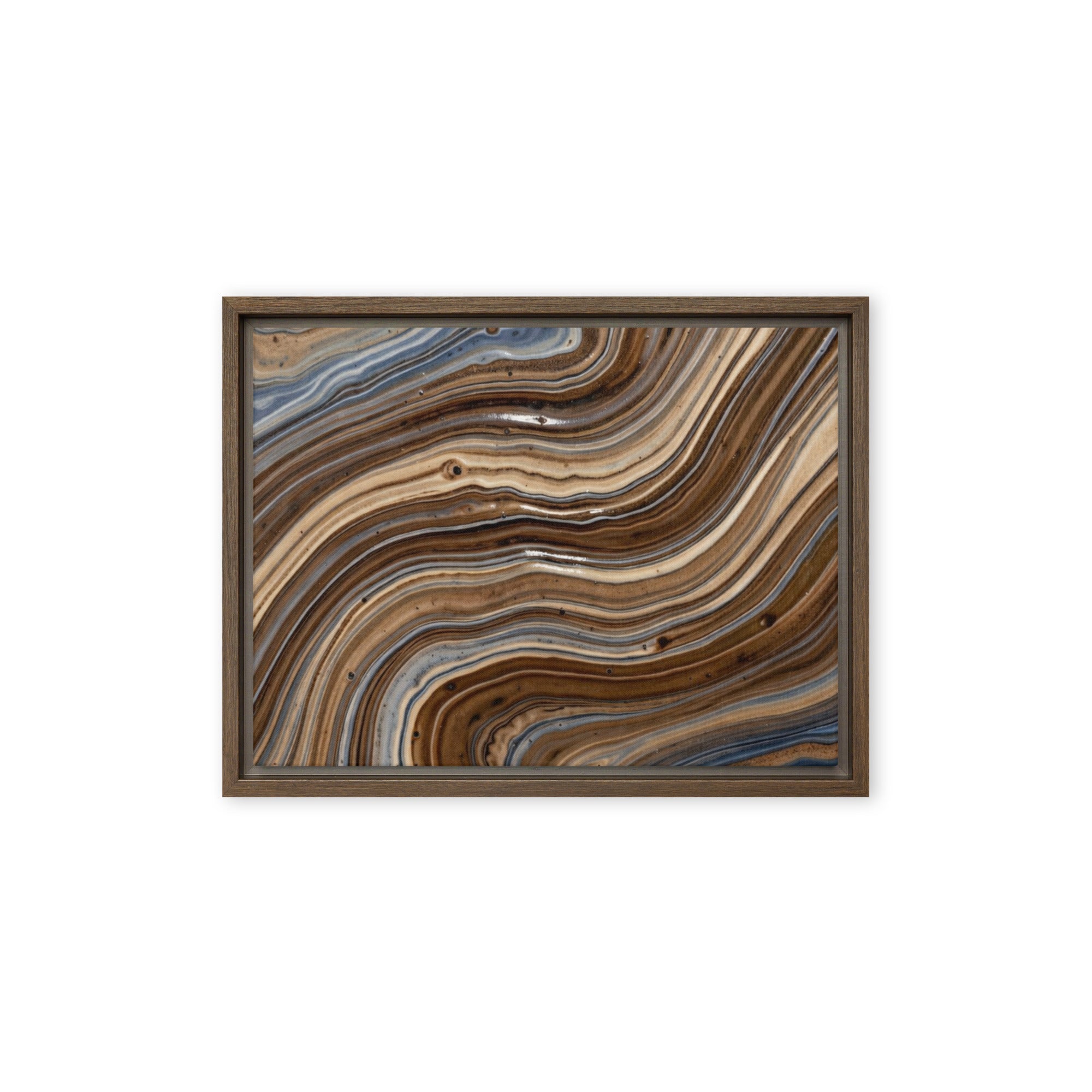 Dunes framed canvas print product mockup in brown frame, 9 x 12 inch universal size
