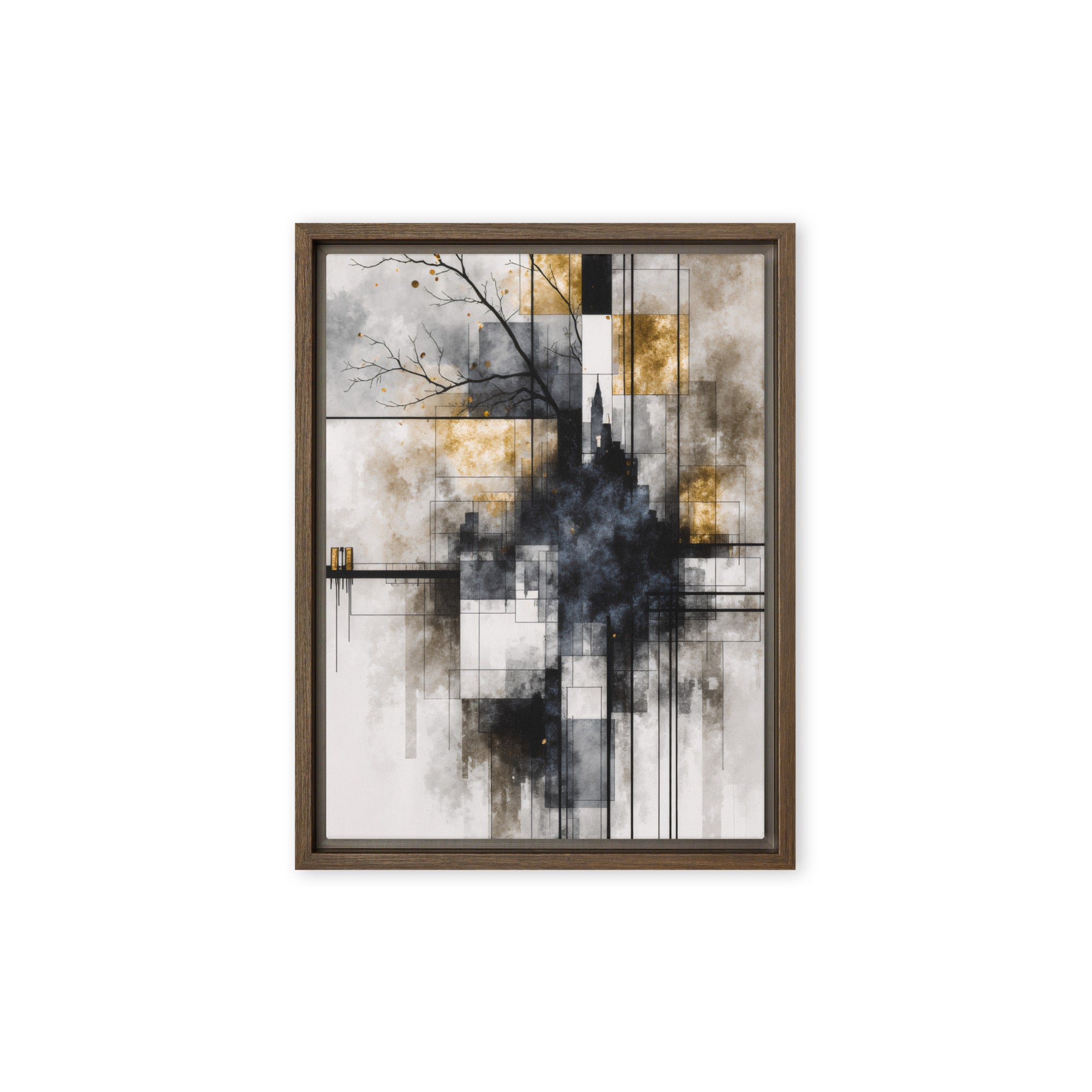 Alchemy framed canvas print product view in brown frame, 11 x 14 inch universal size