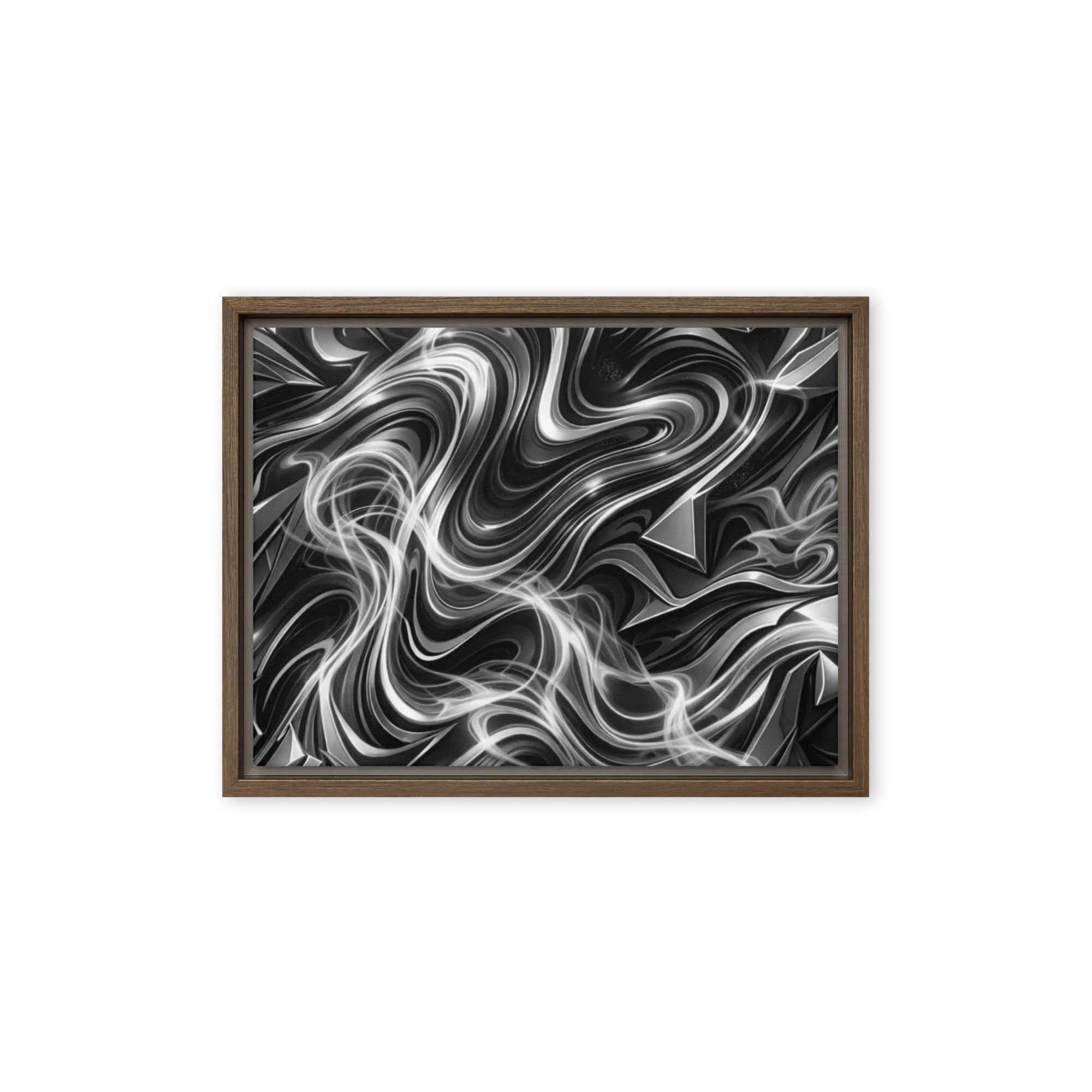Edge framed canvas print product mockup in brown frame, 9 x 12 inch universal size