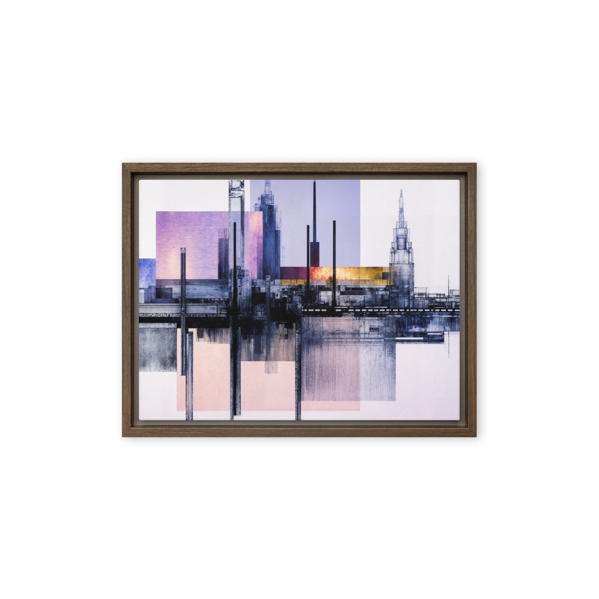 Escapes framed canvas print wall display image in brown frame, 8 x 10 inch universal size