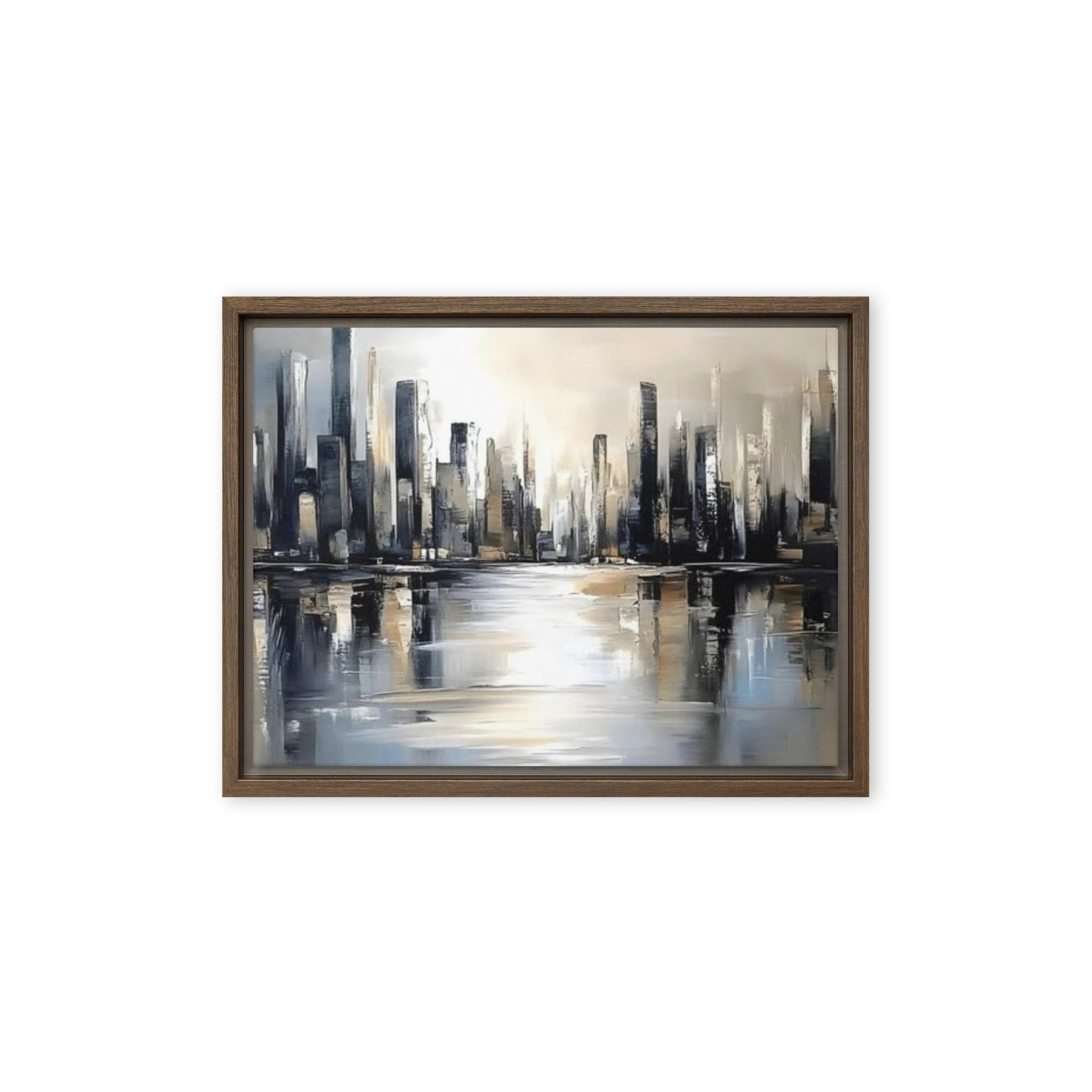 Sharps framed canvas print wall display image in brown frame, 8 x 10 inch universal size