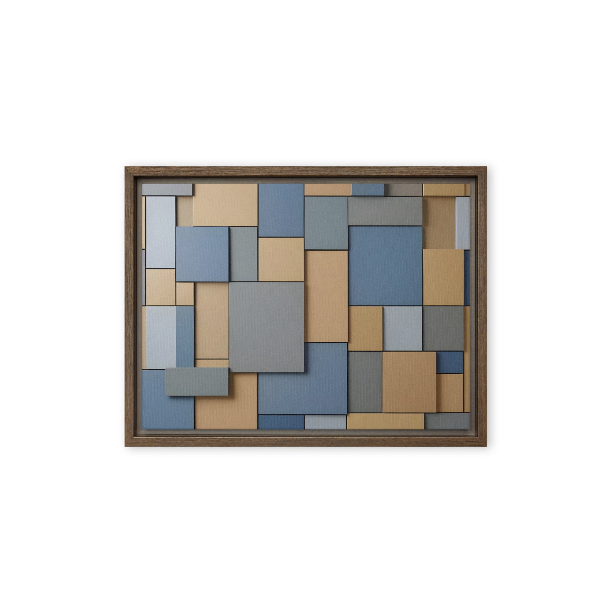 Agate framed canvas print product view in brown frame, 11 x 14 inch universal size