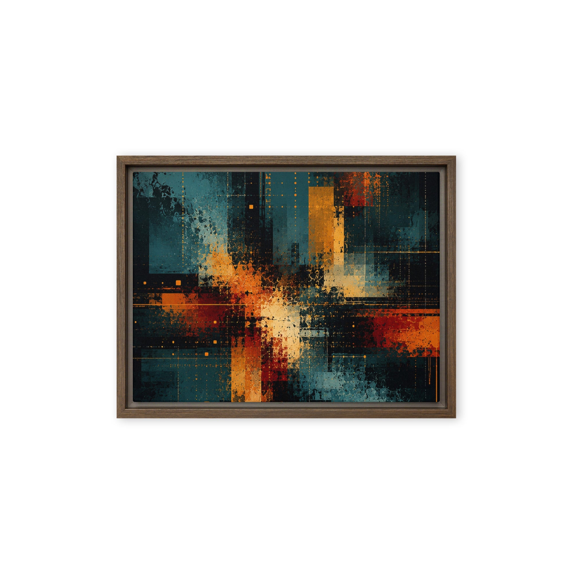 Axion framed canvas print wall display image in brown frame, 8 x 10 inch universal size