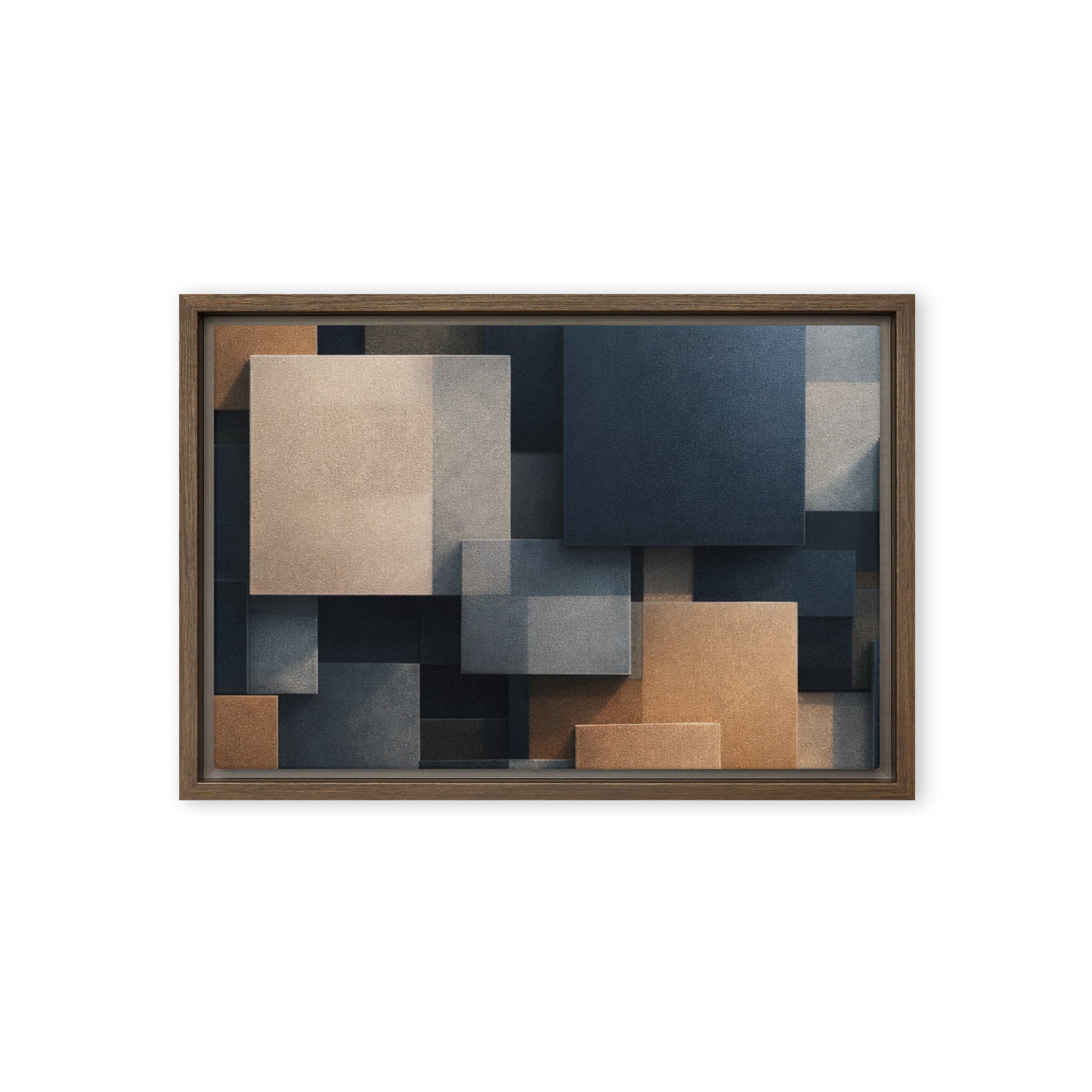 Monolith framed canvas print image for product listing in brown frame, 12 x 12 inch universal size