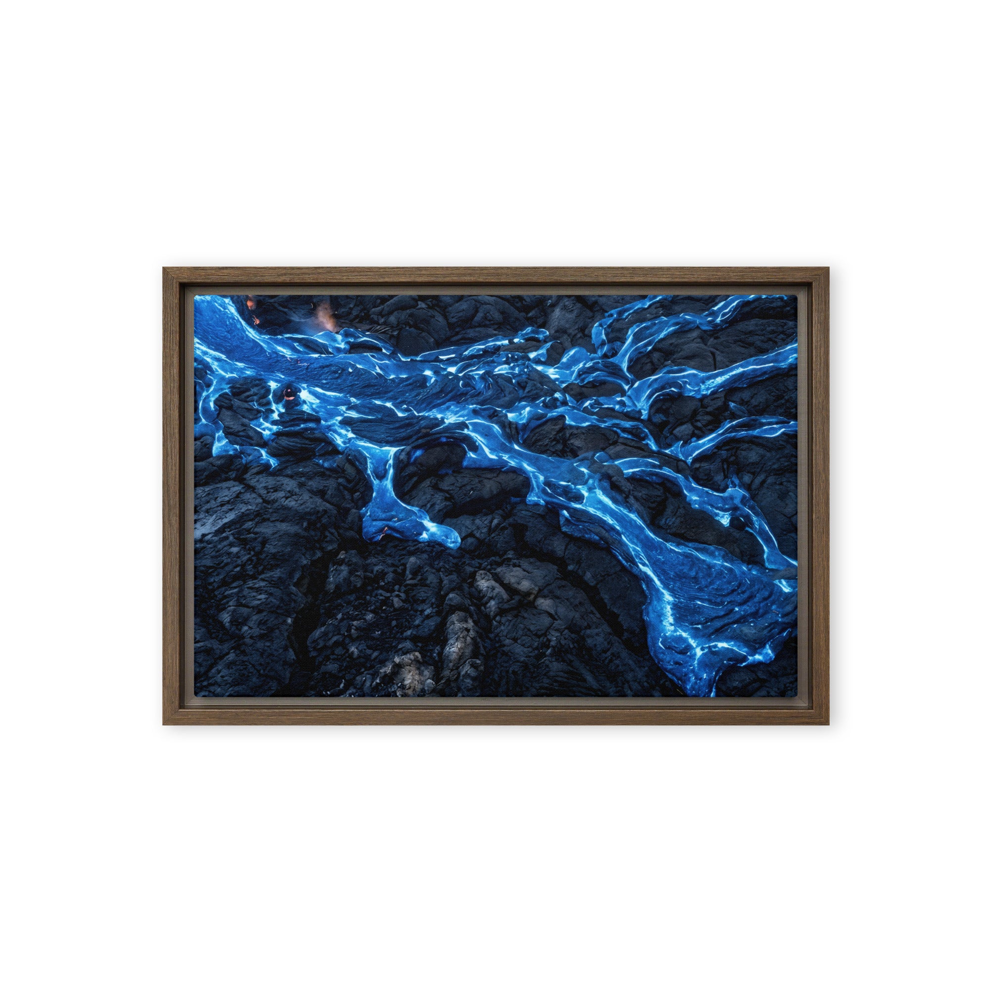Scoria framed canvas print image for product listing in brown frame, 12 x 12 inch universal size