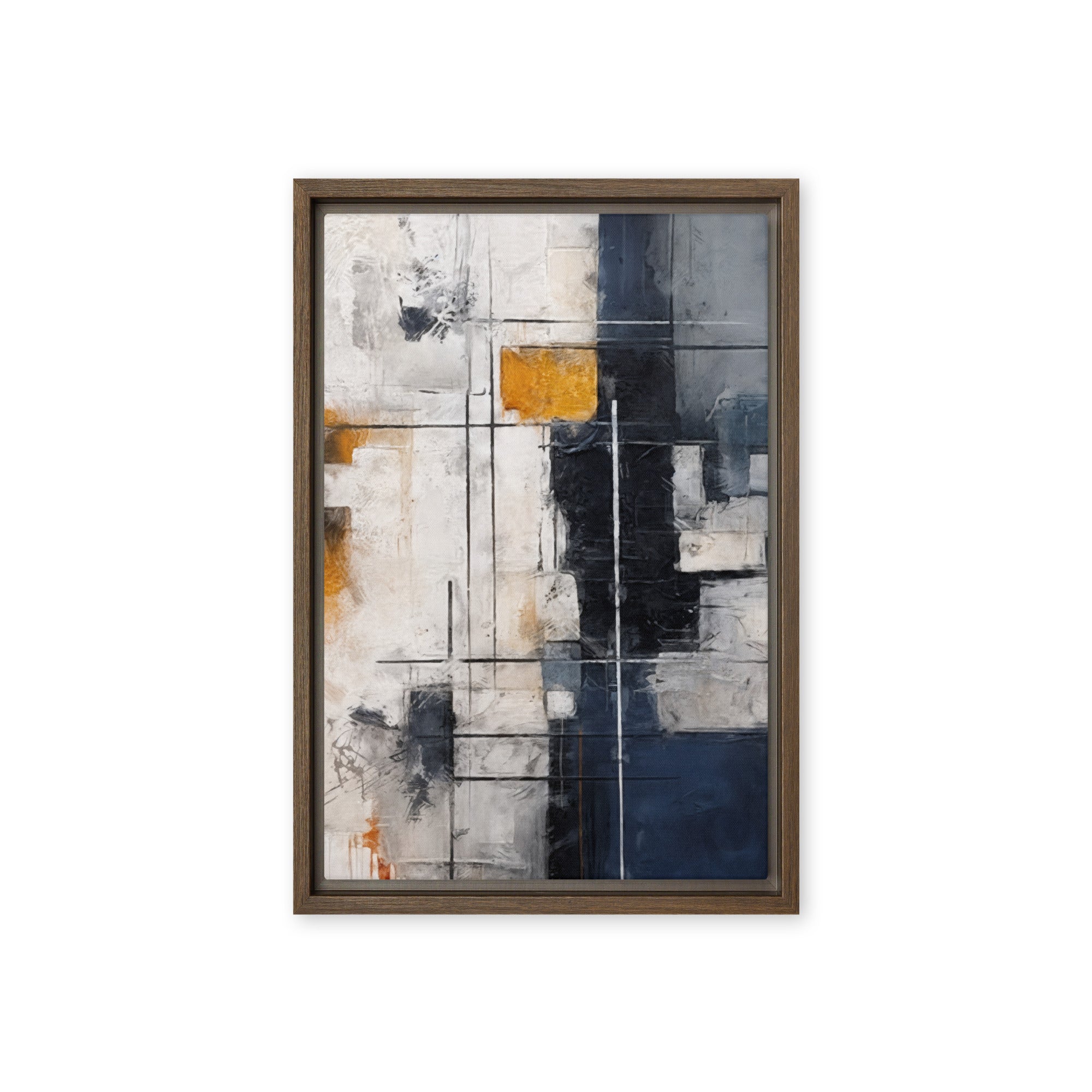 Chasm wall art product image as a framed canvas urban in black frame, 18 x 24 inch large size