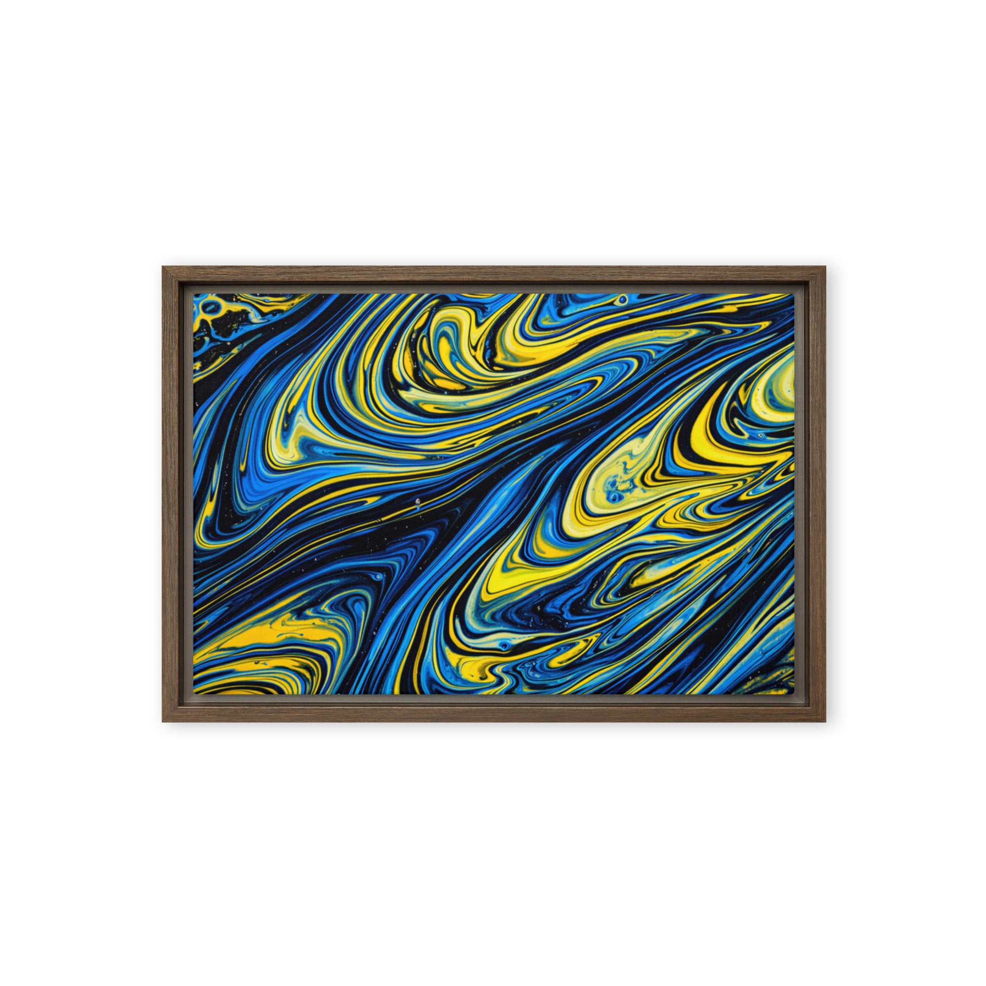 Coral framed canvas print image for product listing in brown frame, 12 x 12 inch universal size