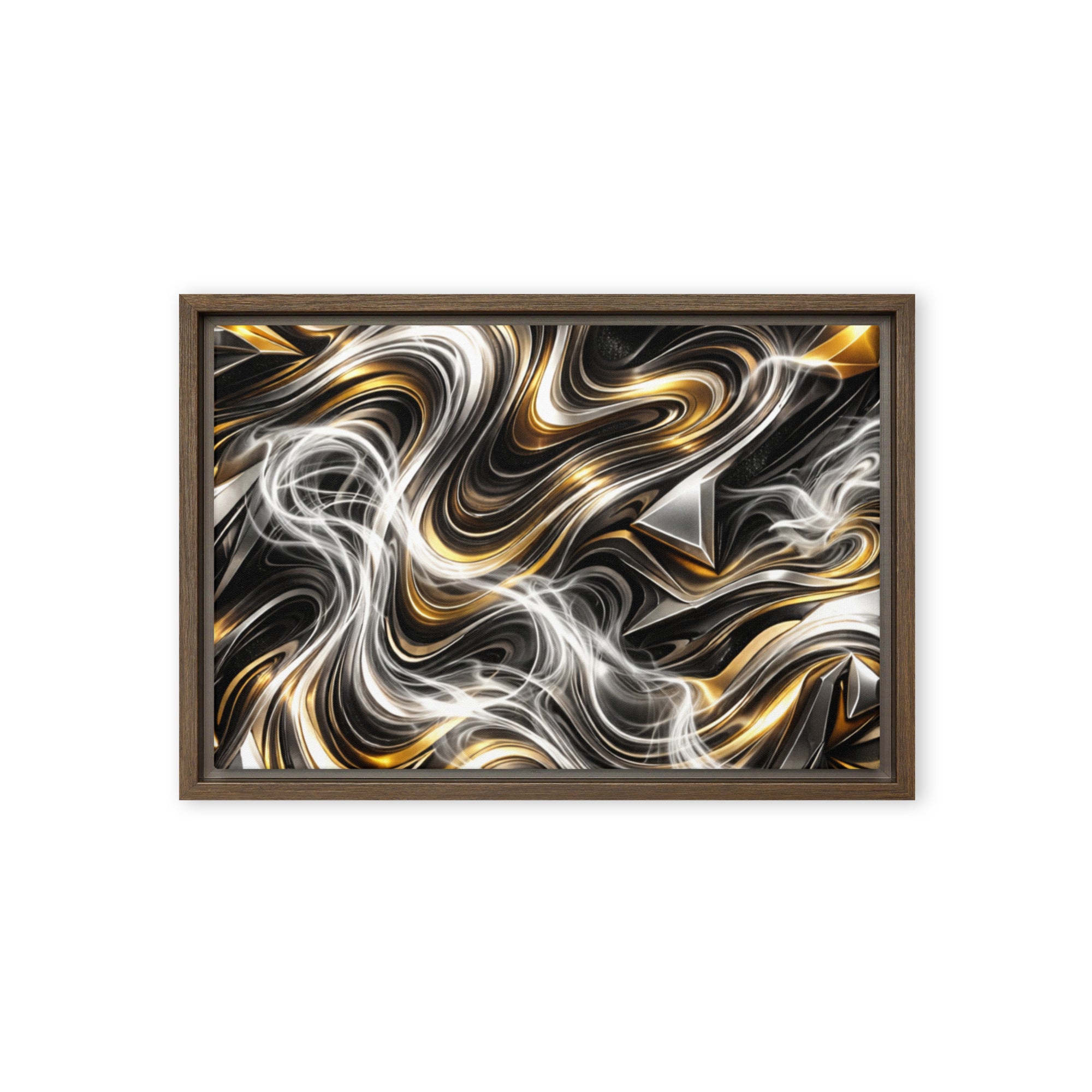 Ouro framed canvas print product view in black frame, 20 x 28 inch large size