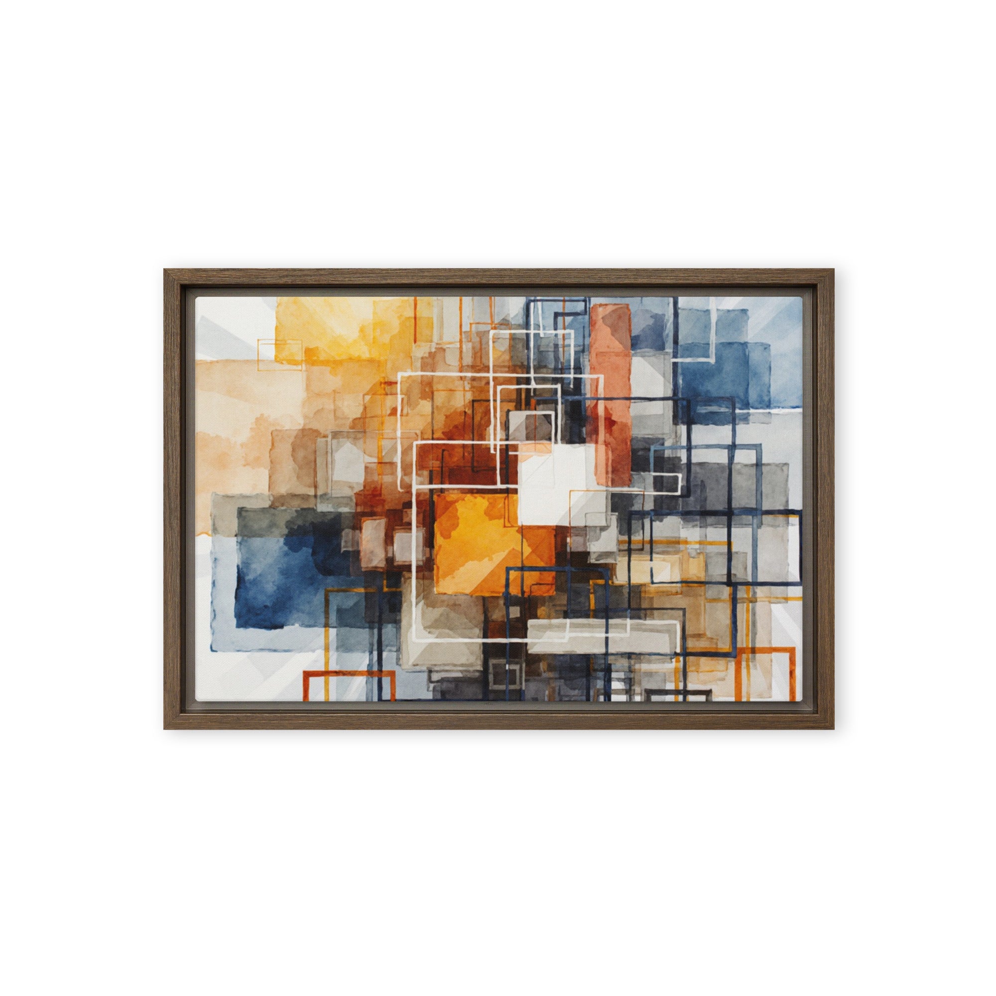Plinth framed canvas print image for product listing in brown frame, 12 x 12 inch universal size