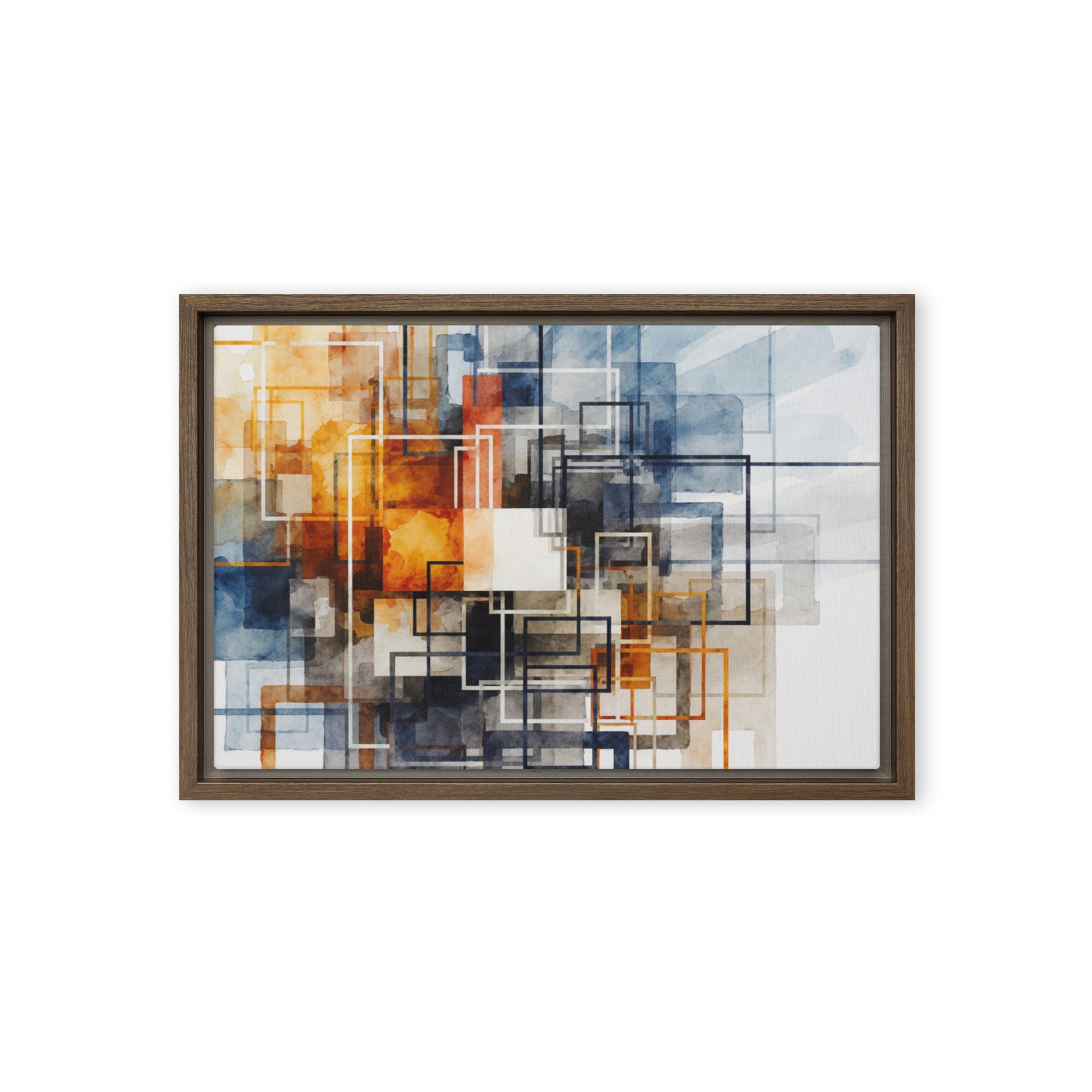 Tessera framed canvas print image for product listing in brown frame, 12 x 12 inch universal size