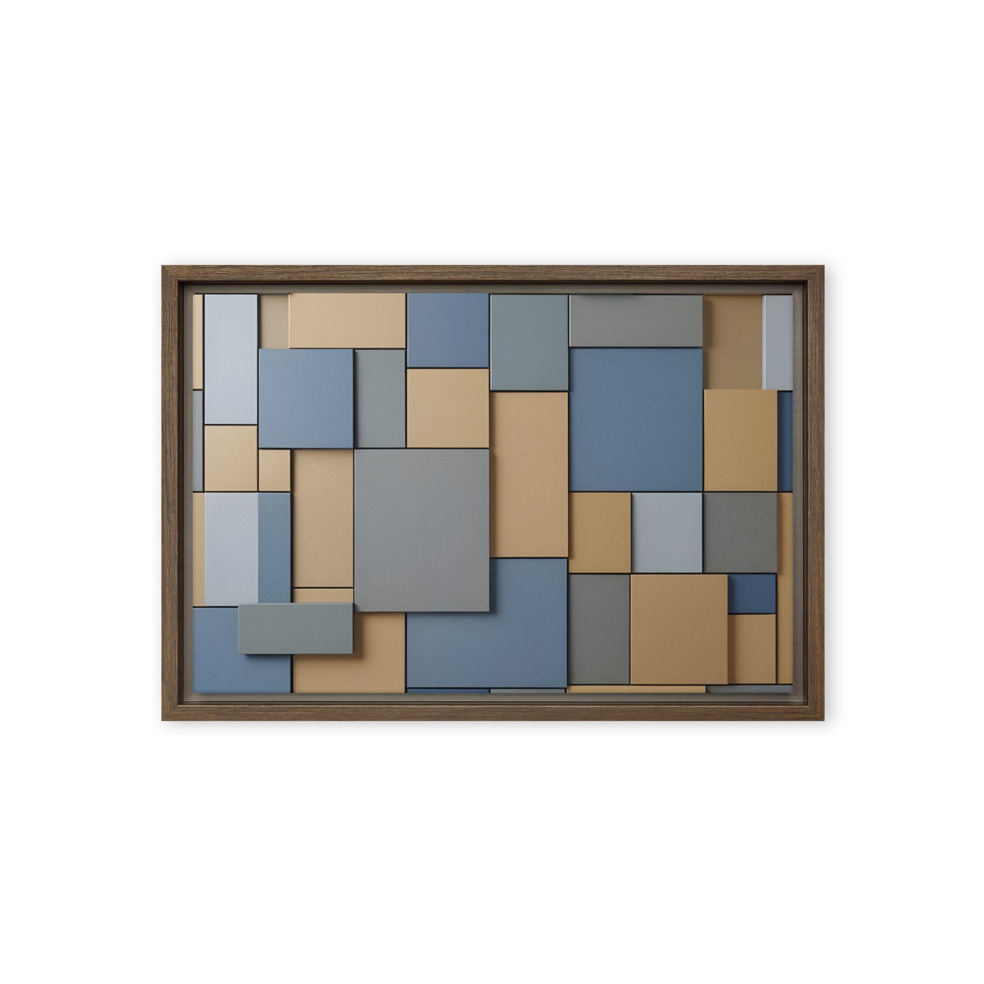 Agate framed canvas print, front view in brown frame, 12 x 18 inch universal size