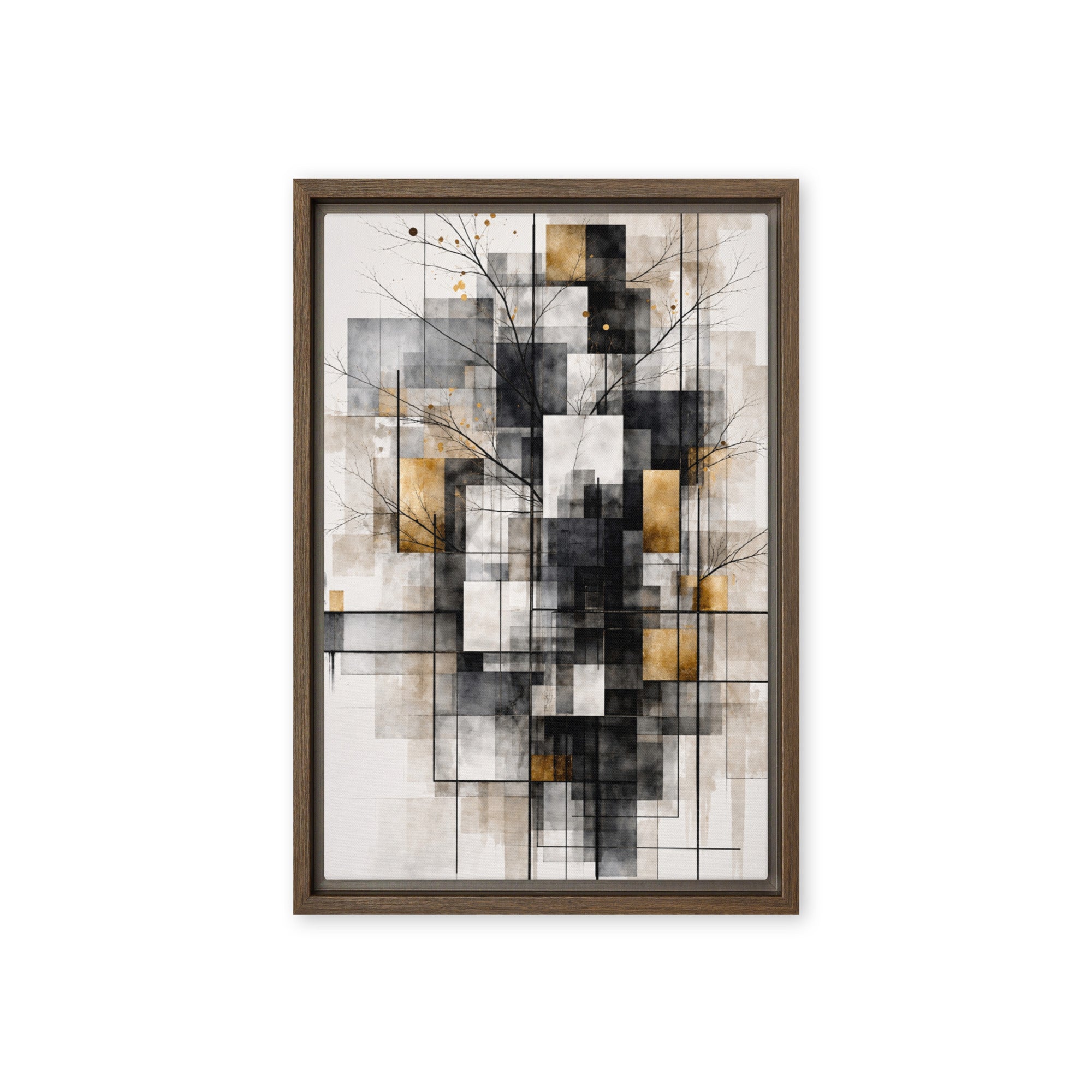 Avect framed canvas print image for product listing in brown frame, 12 x 12 inch universal size