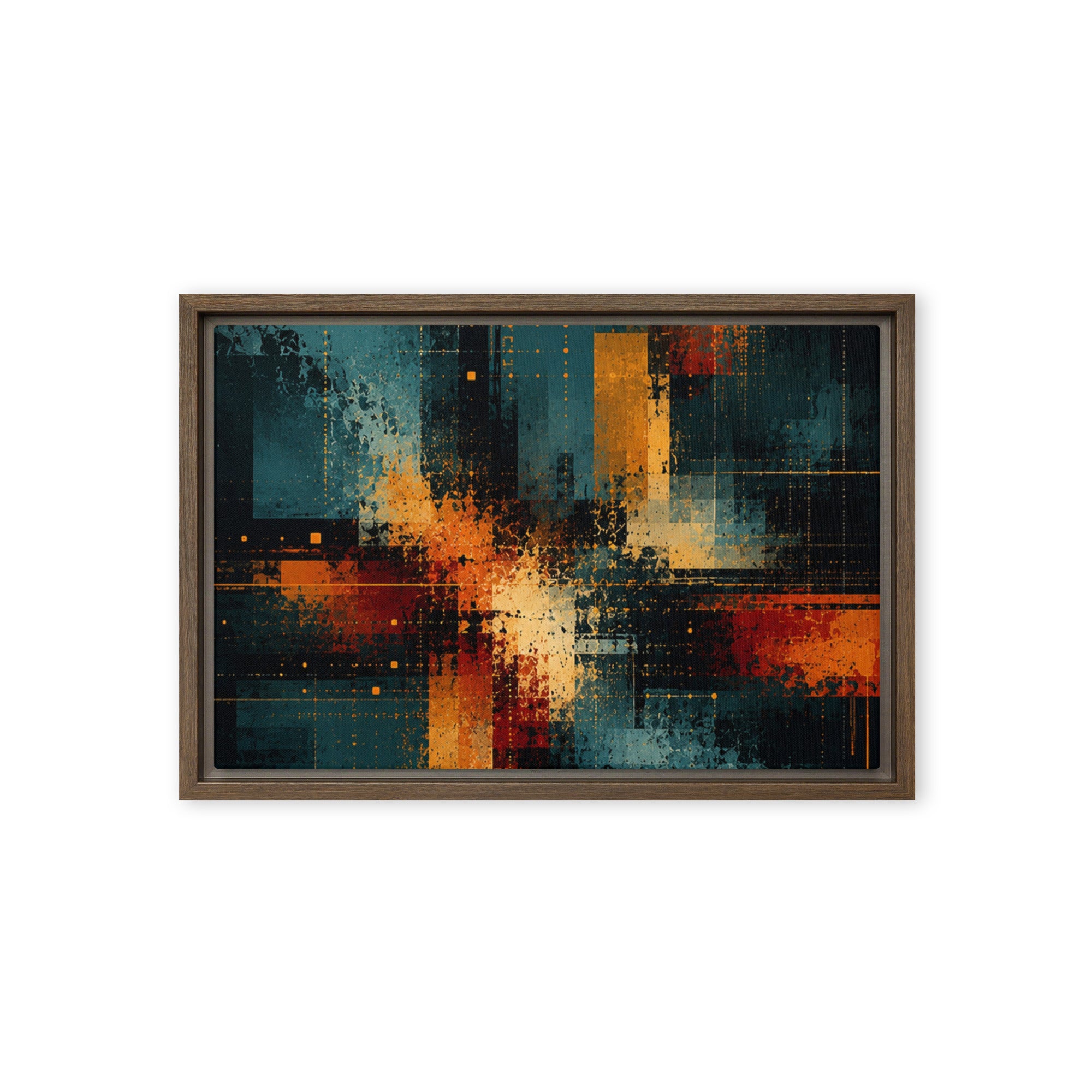 Axion framed canvas print image for product listing in brown frame, 12 x 12 inch universal size