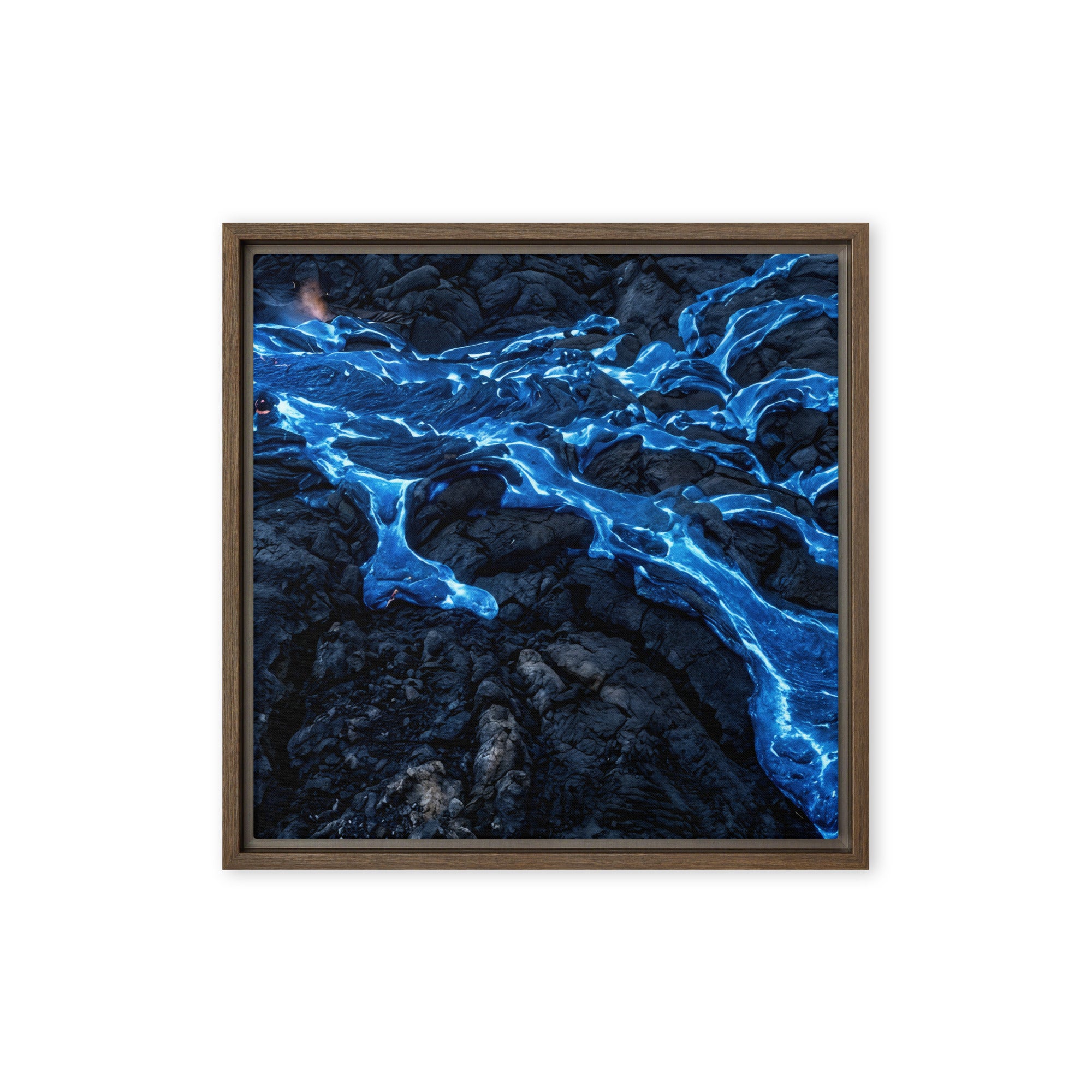 Scoria framed canvas print product image in brown frame, 16 x 16 inch universal size