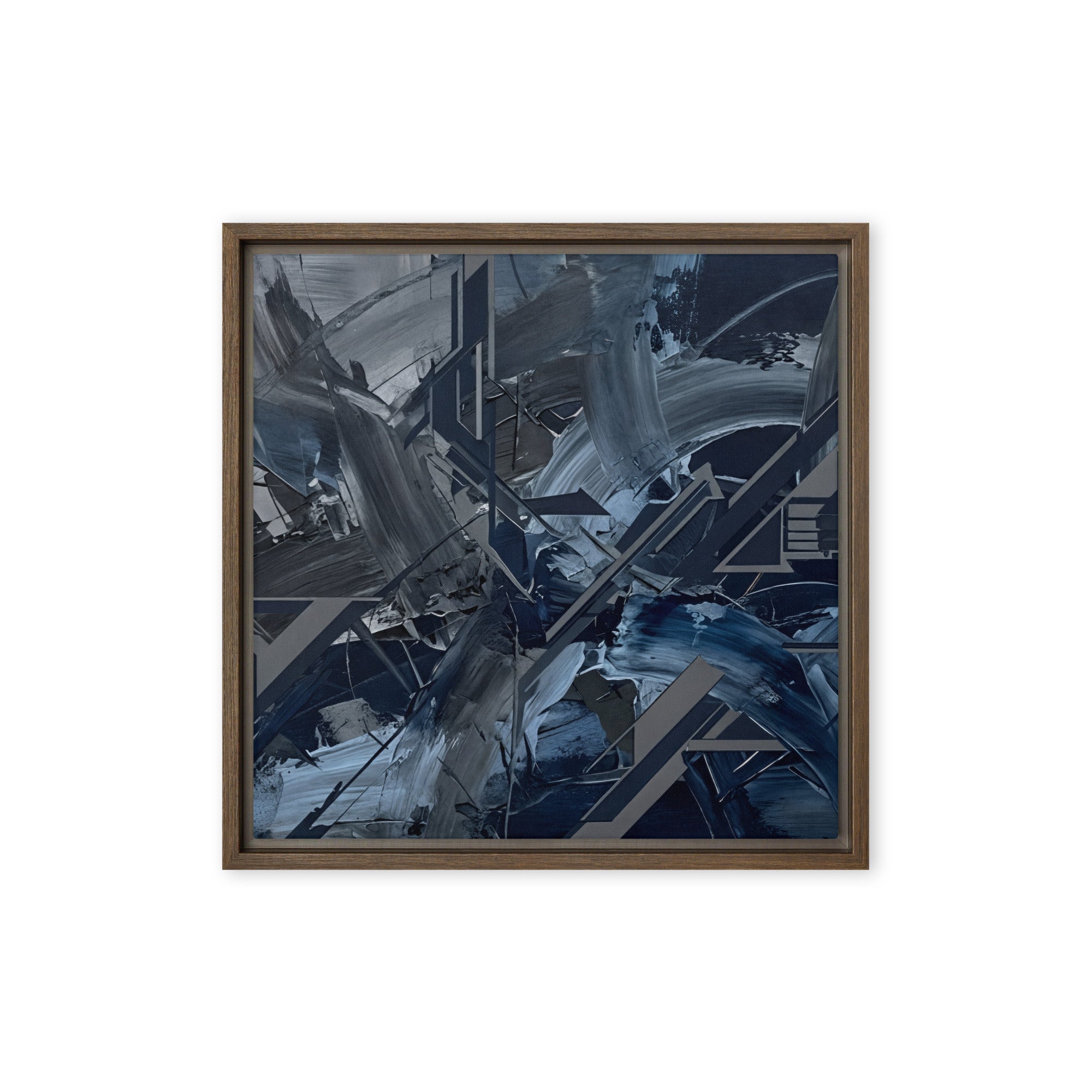 Torrent wall art product image as a framed canvas urban in brown frame, 12 x 16 inch universal size