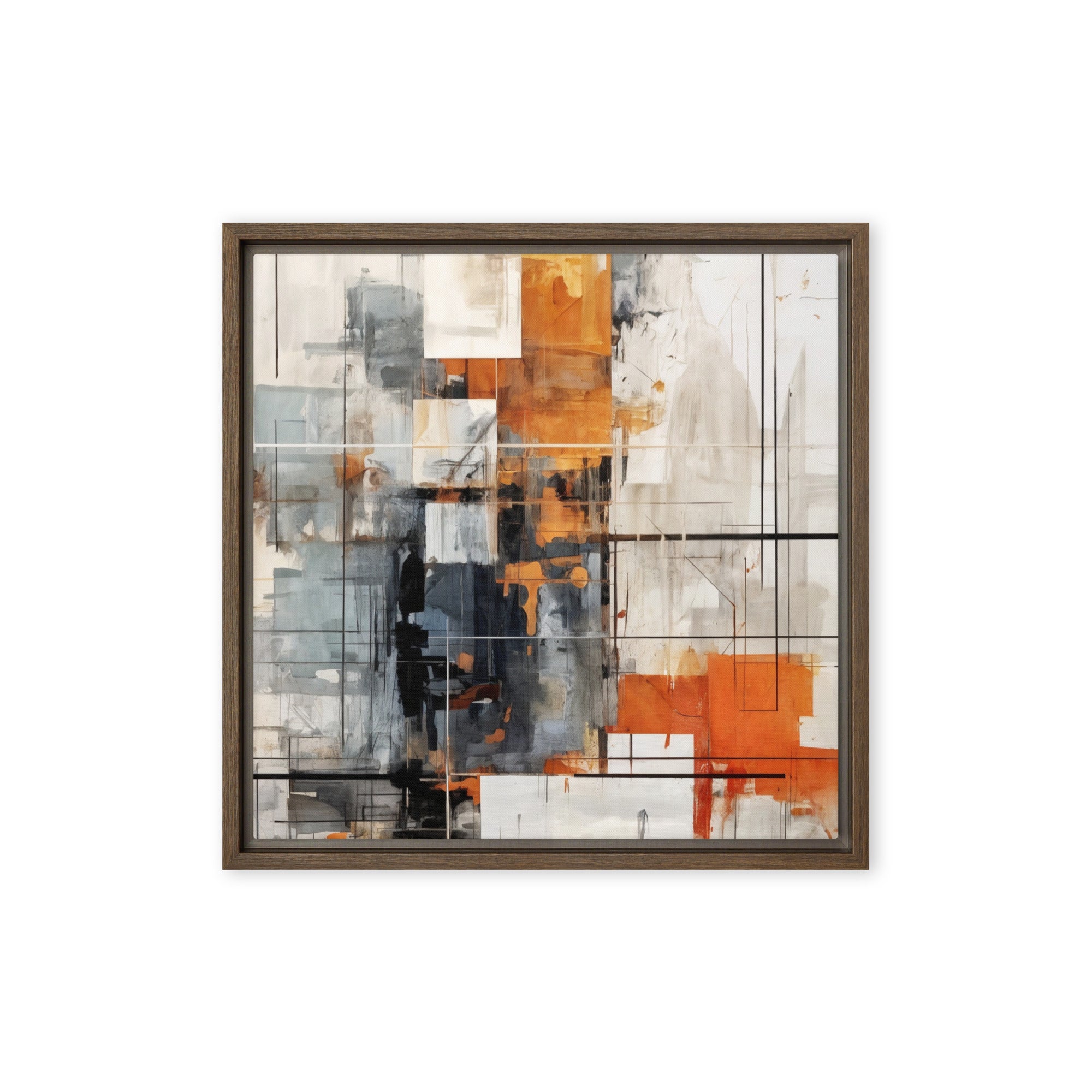 Corrupt framed canvas print product image in brown frame, 16 x 16 inch universal size