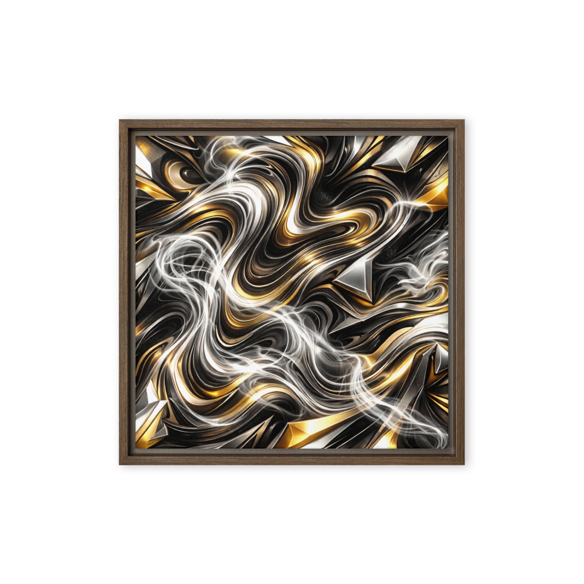 Ouro framed canvas print, front view in black frame, 24 x 36 inch statement piece
