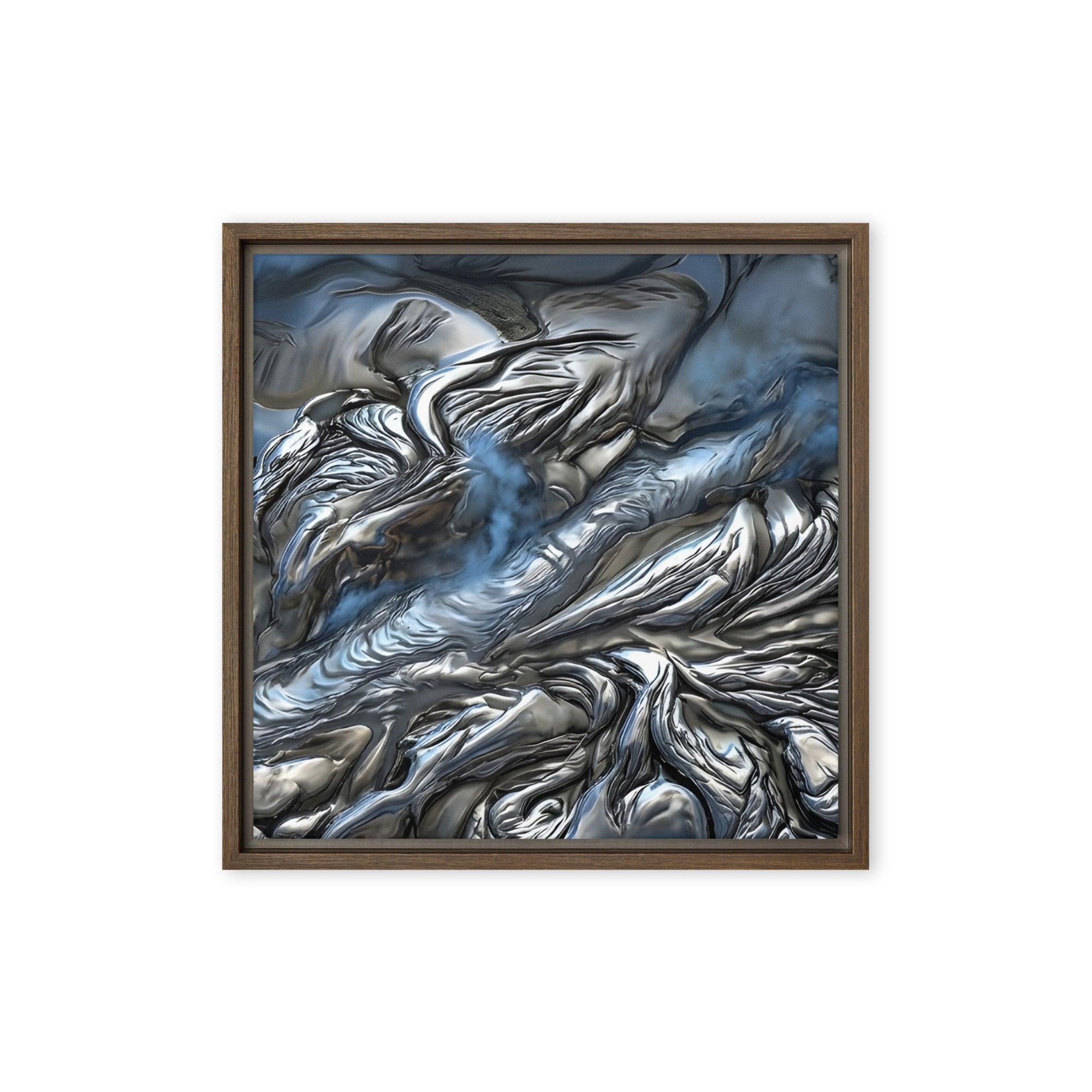Andesite framed canvas print shown in front view in brown frame, 16 x 20 inch universal size