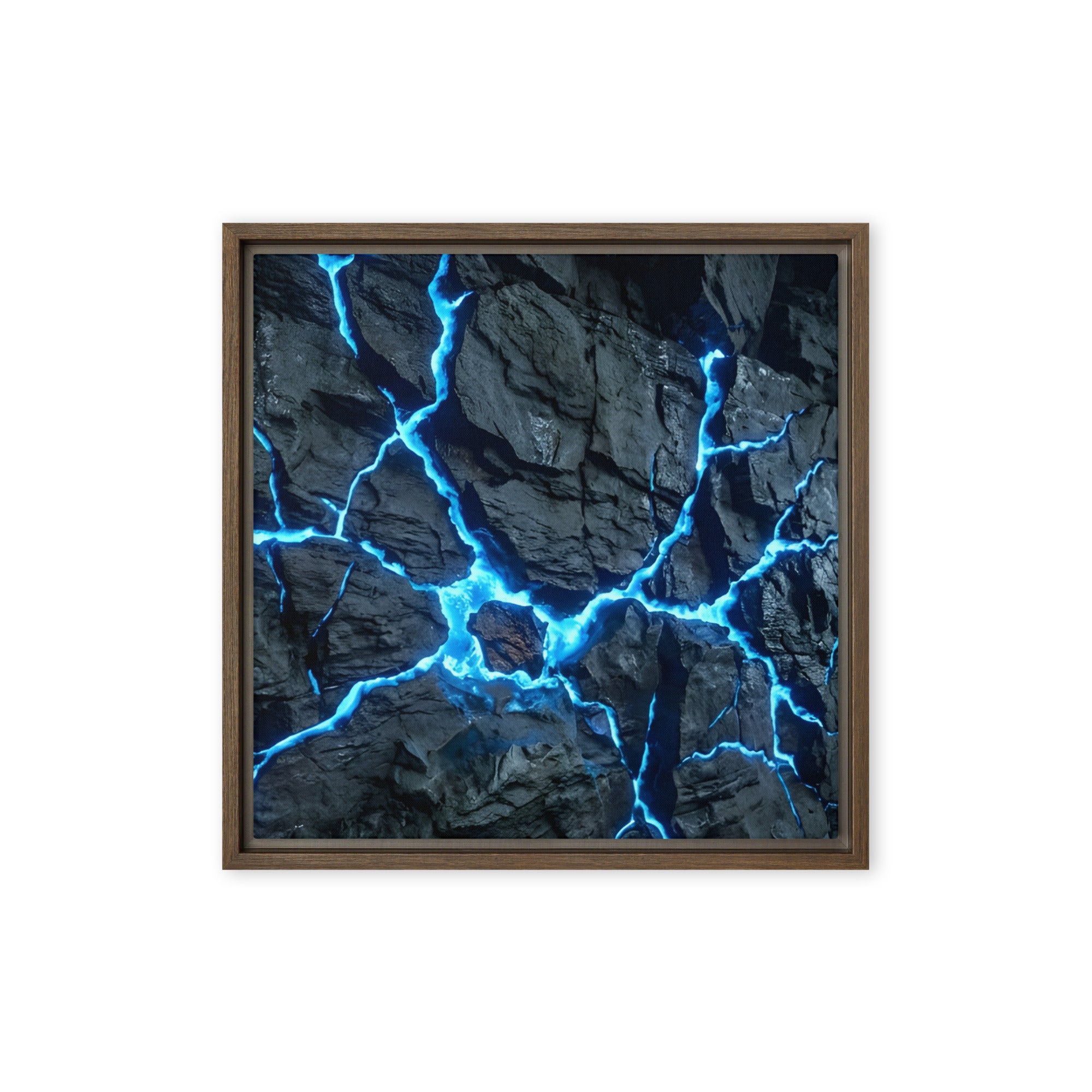 Vesicle wall art product image as a framed canvas print in brown frame, 18 x 24 inch large size