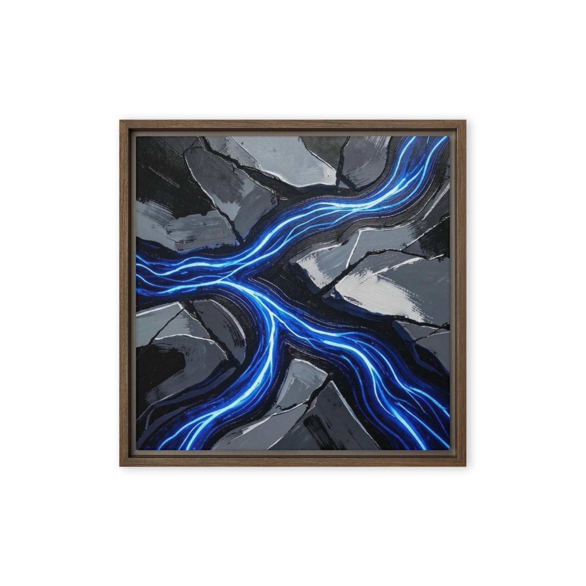 Viscous wall art product image as a framed canvas print in brown frame, 18 x 24 inch large size
